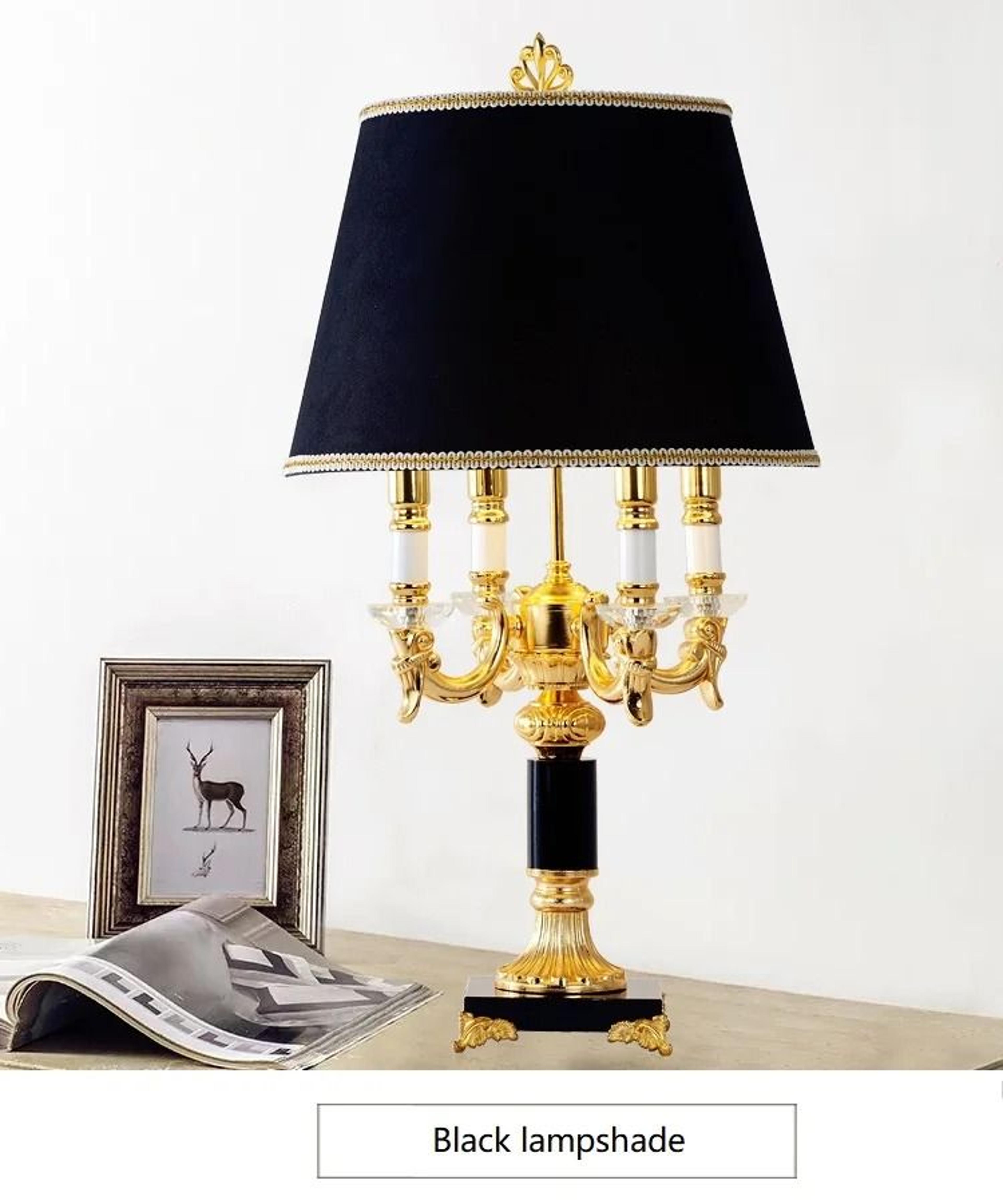 high quality luxury black crystal led table lamp modern bedside light for bedroom living room