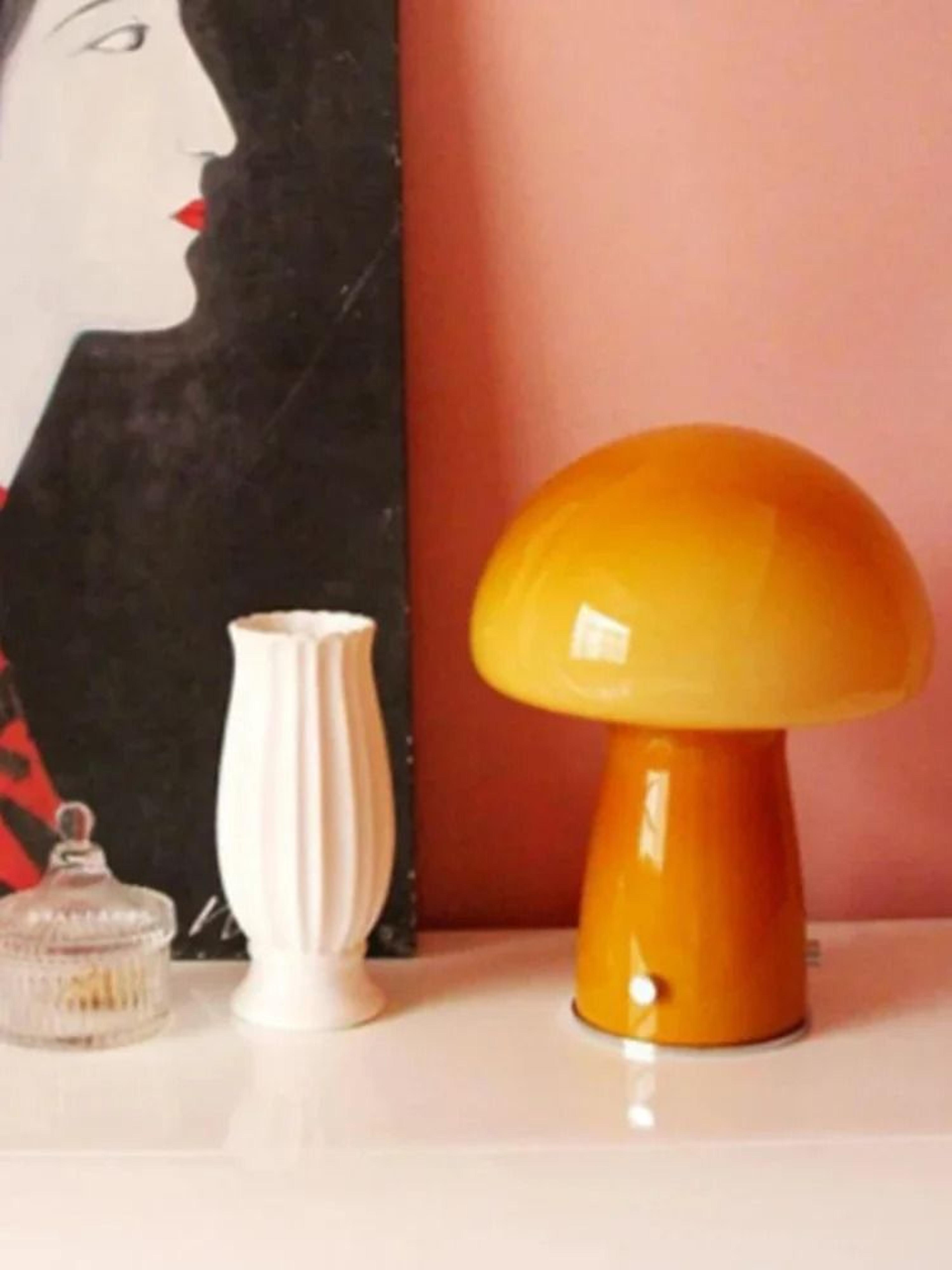 nordic glass mushroom led table lamp vintage nightstand light for bedroom living room