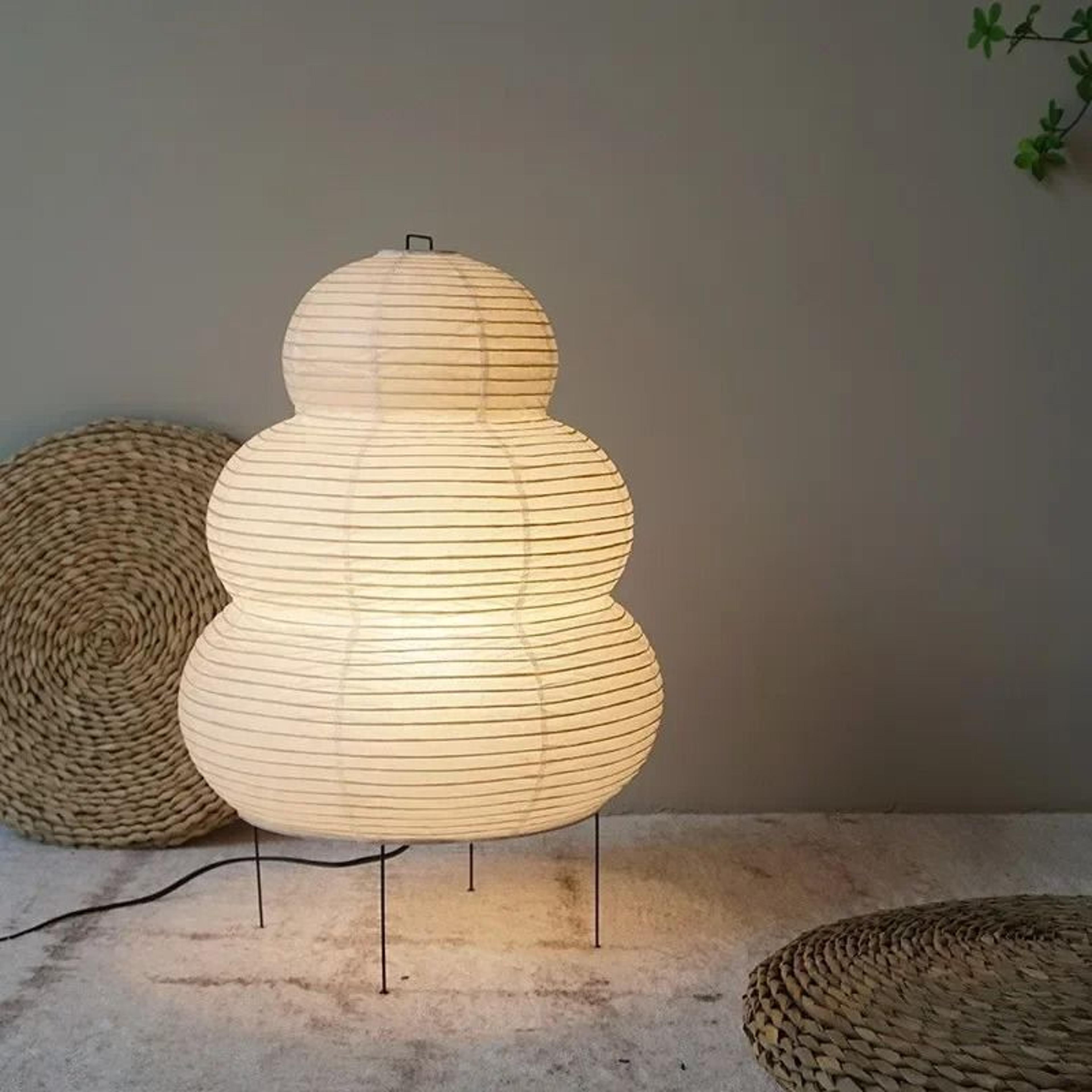 japanese minimalist rice paper desk lamp tripod bedside night light for bedroom study decor