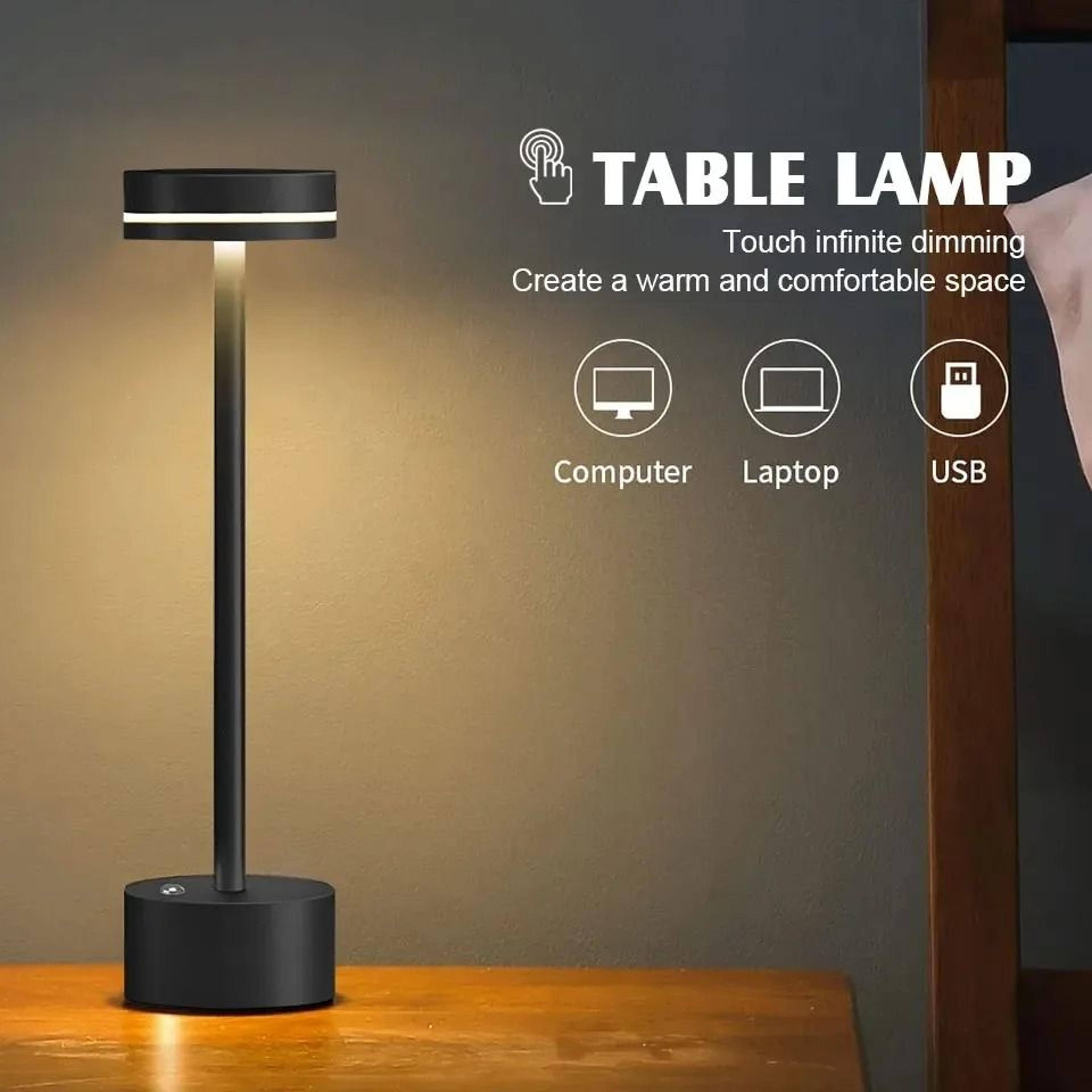 led ambient table lamp 3-color stepless dimmable touch night light for cafe bar bedside decor