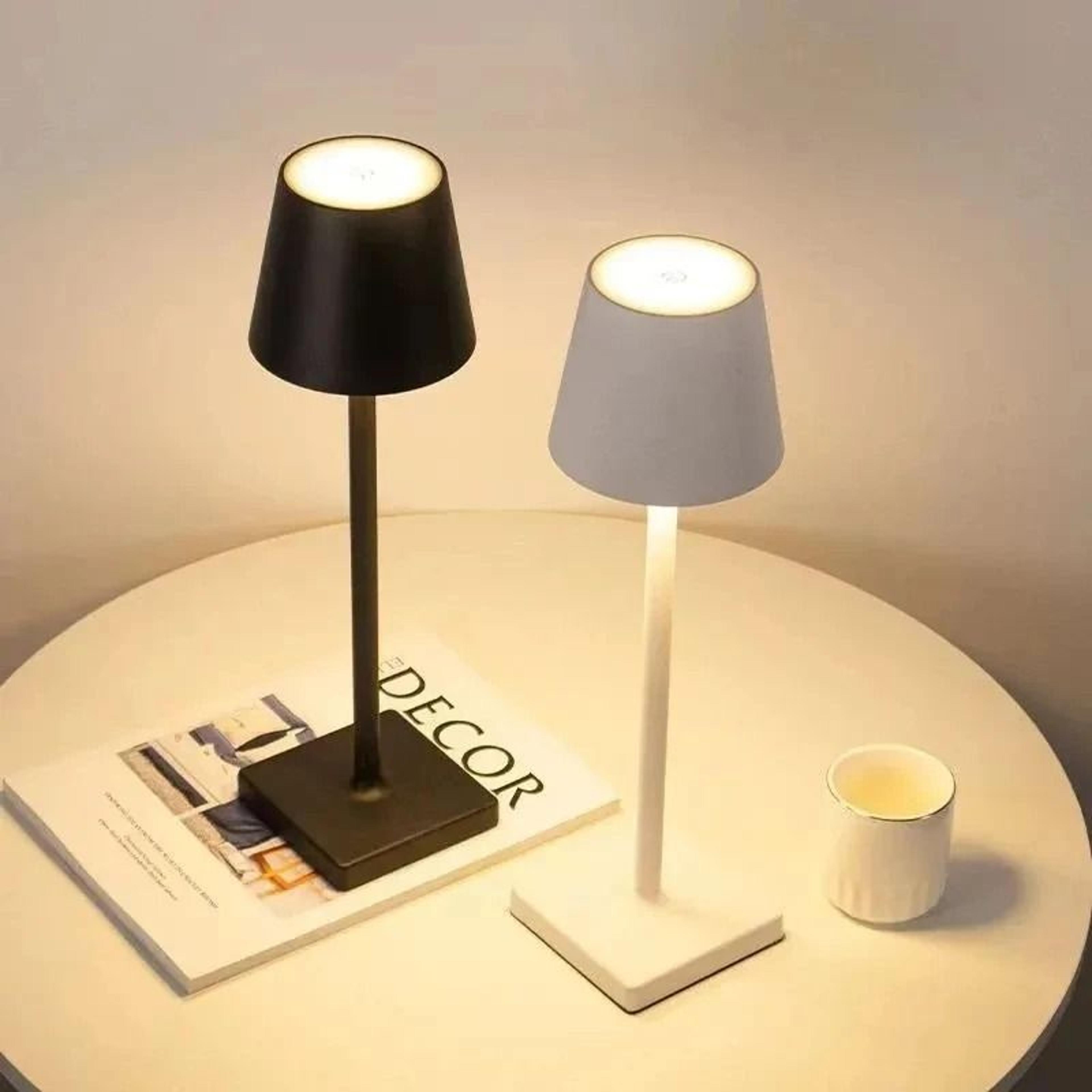 waterproof wireless touch led desk lamp usb rechargeable table light for hotel bar restaurant bedroom