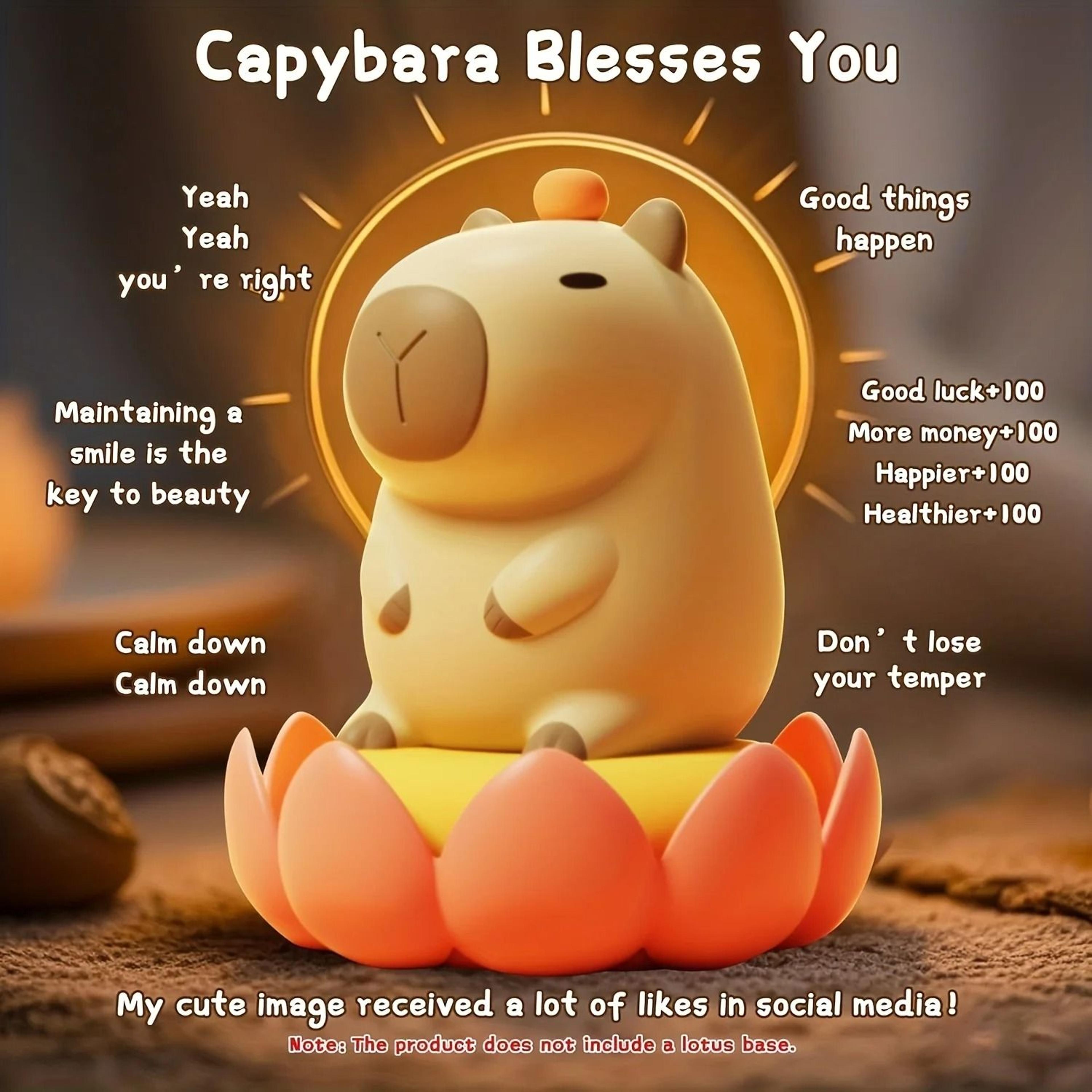 capybara led night light touch sensor timer controlled rechargeable bedroom nursery decor gift