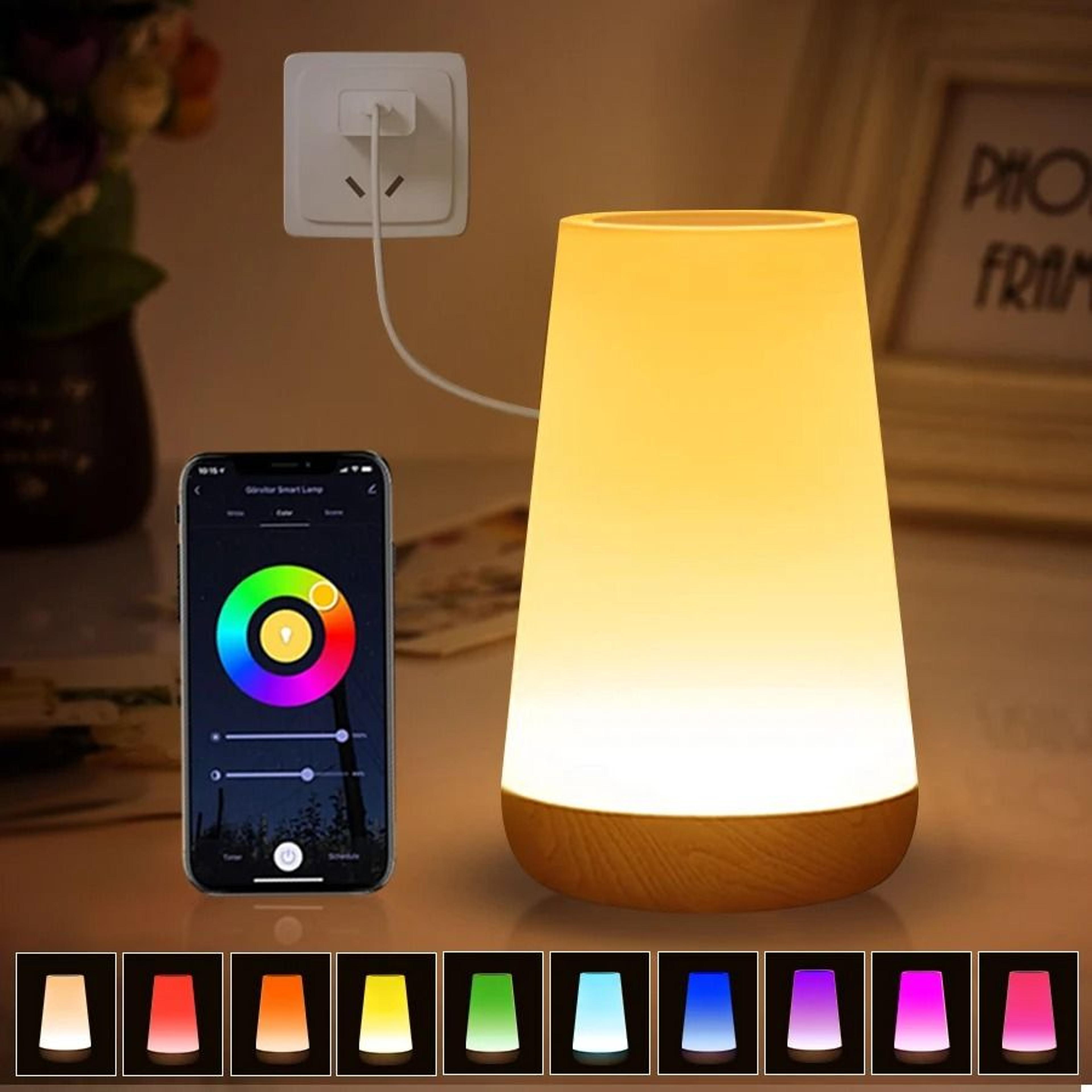 tuya smart wifi led table lamp rgb dimmable touch night light voice app control for bedroom desk