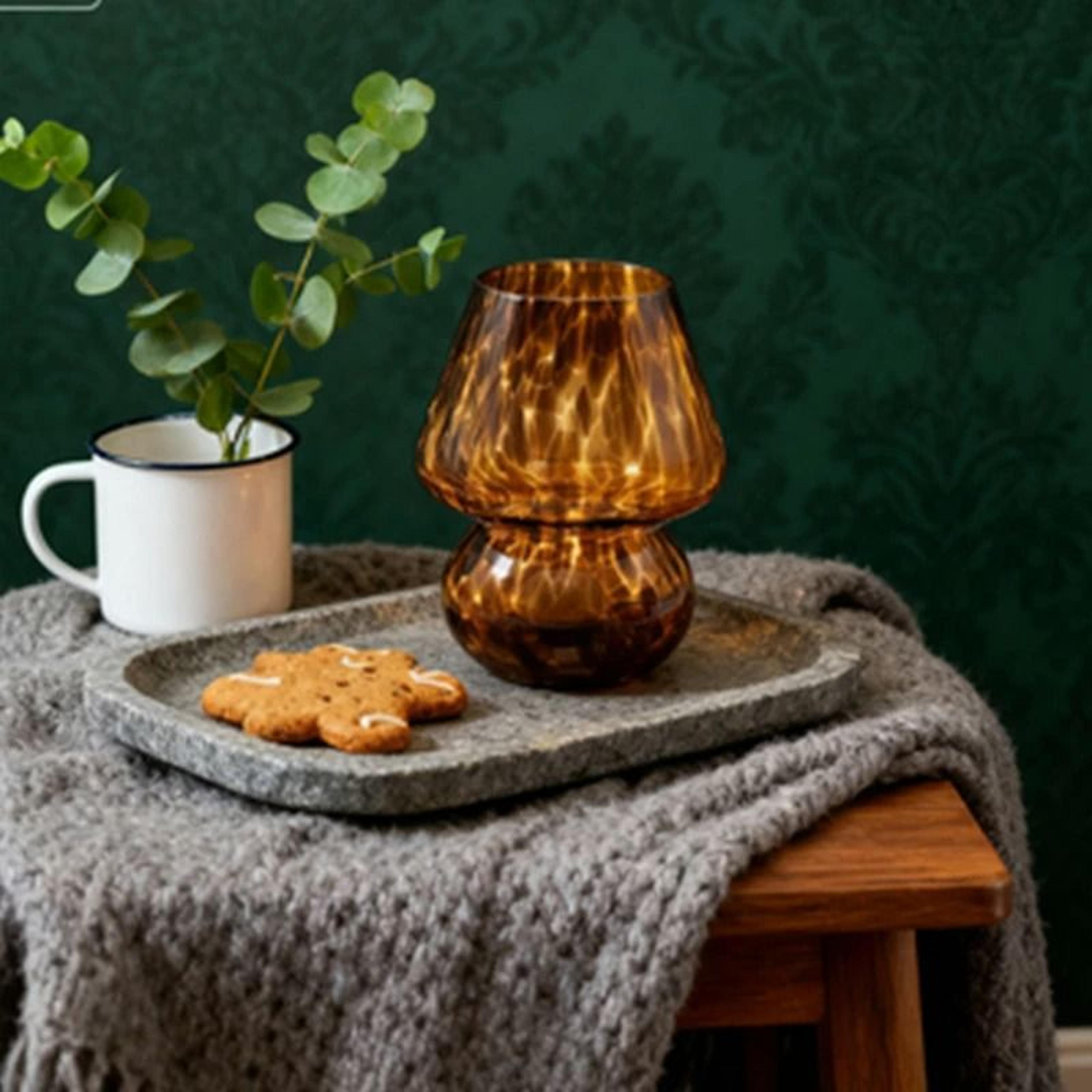 murano glass gourd shaped table lamp korean cream wood 3-tone dimmable light for bedroom coffee shop