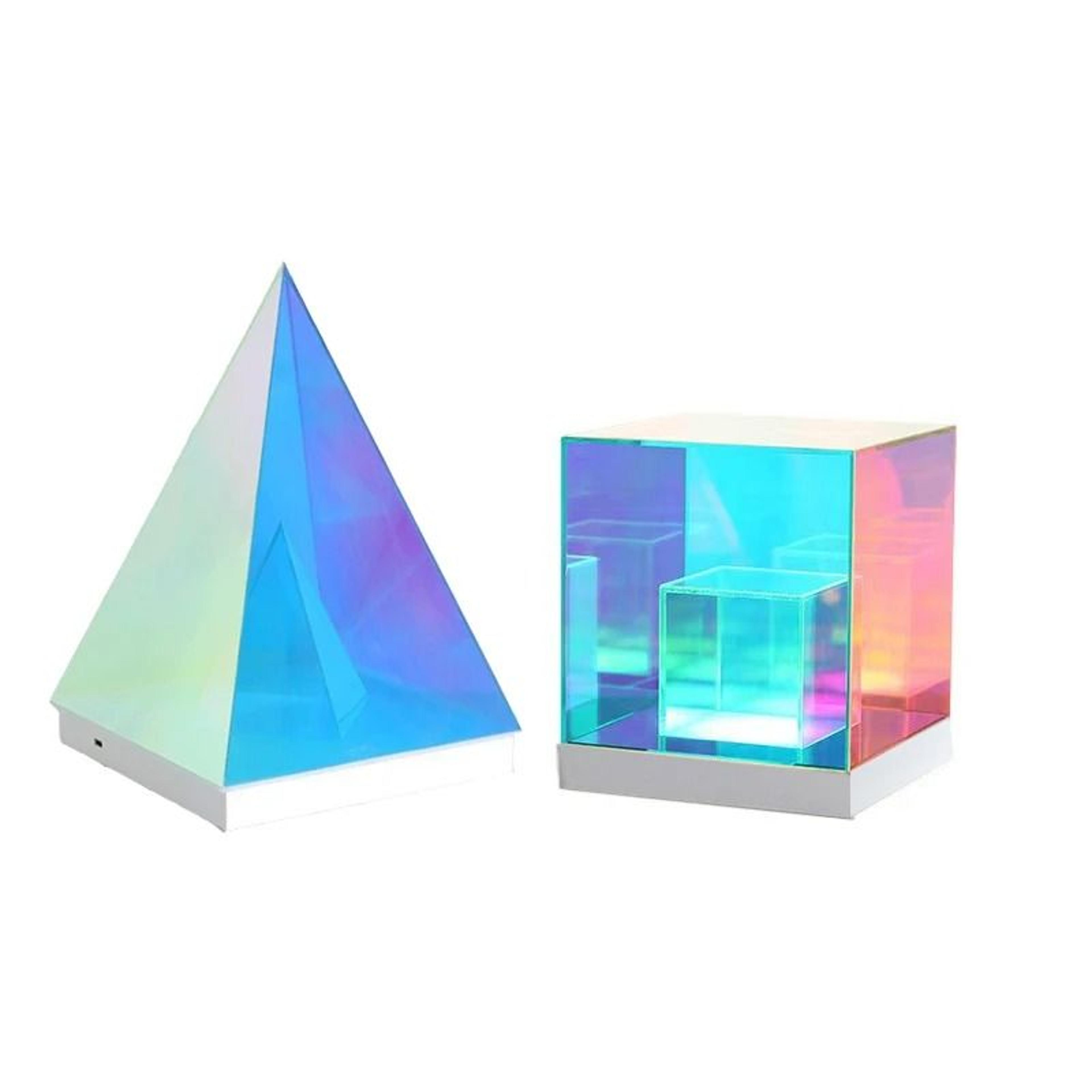 magic led pyramid cube night light usb rechargeable colorful atmosphere lamp for bedroom decor