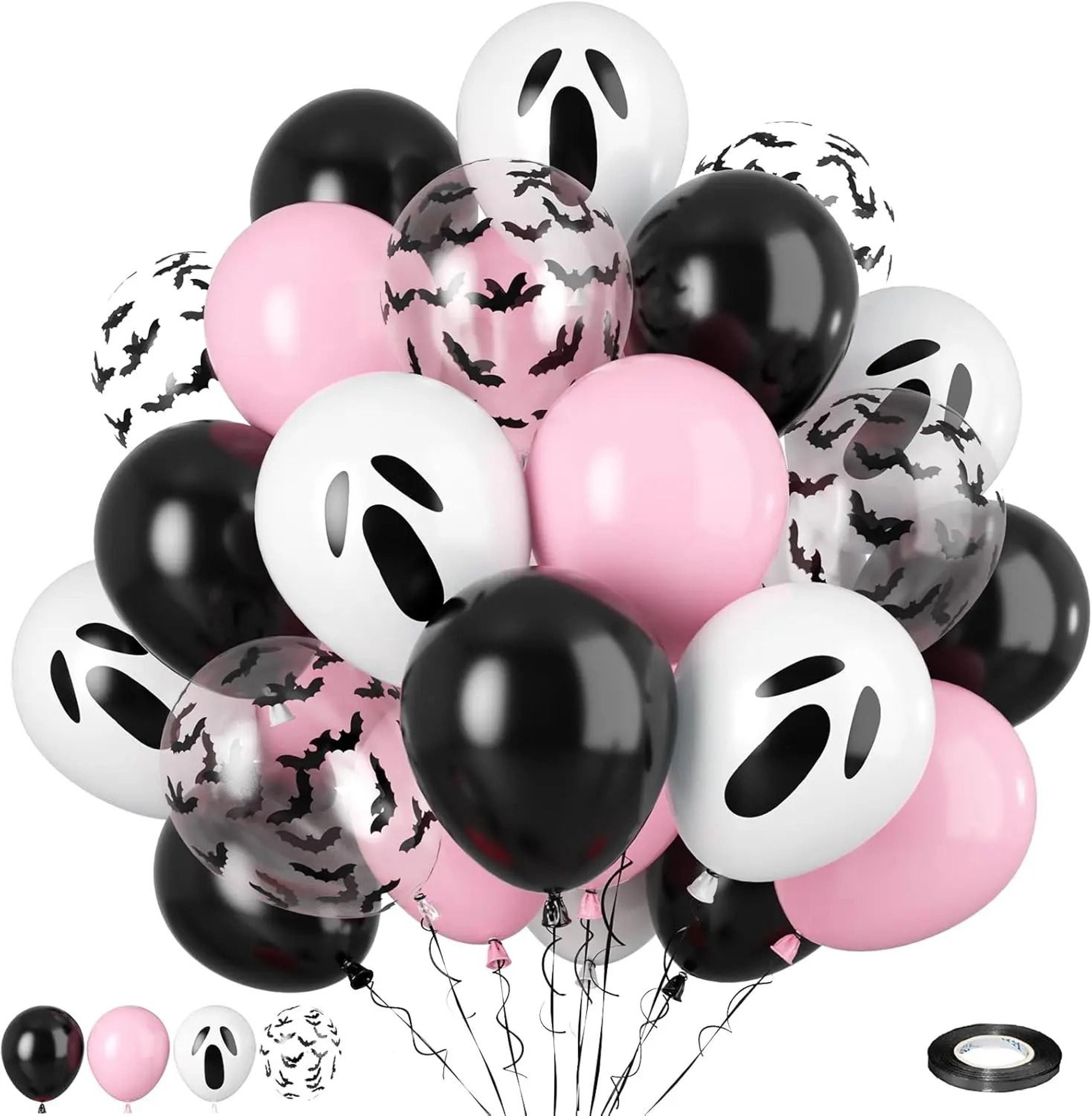 20pcs pink halloween balloons ghost latex set bat confetti balloon for birthday party decor
