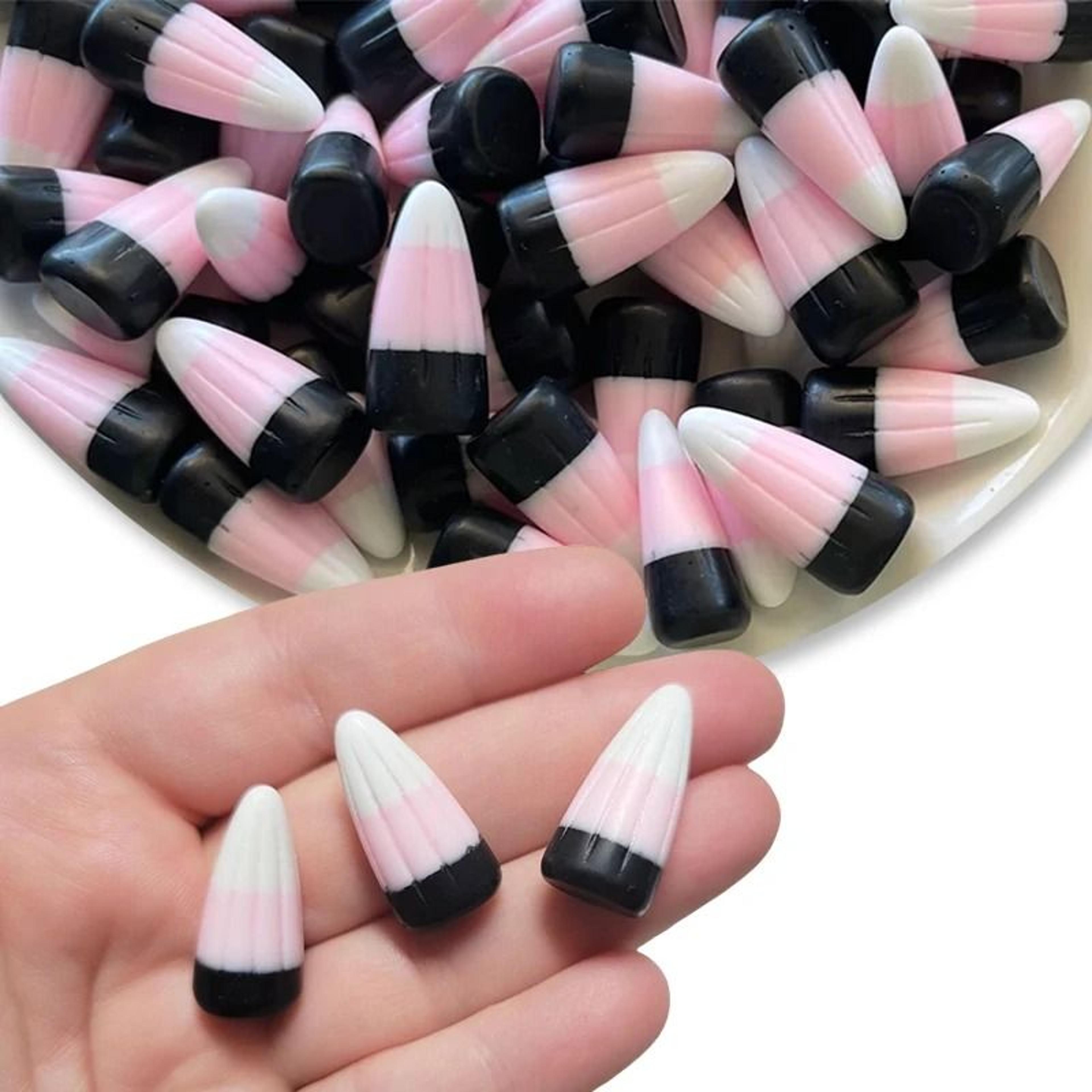 5/10pcs mini resin fake pink candy corn miniatures faux food cabochons for halloween diy craft decor