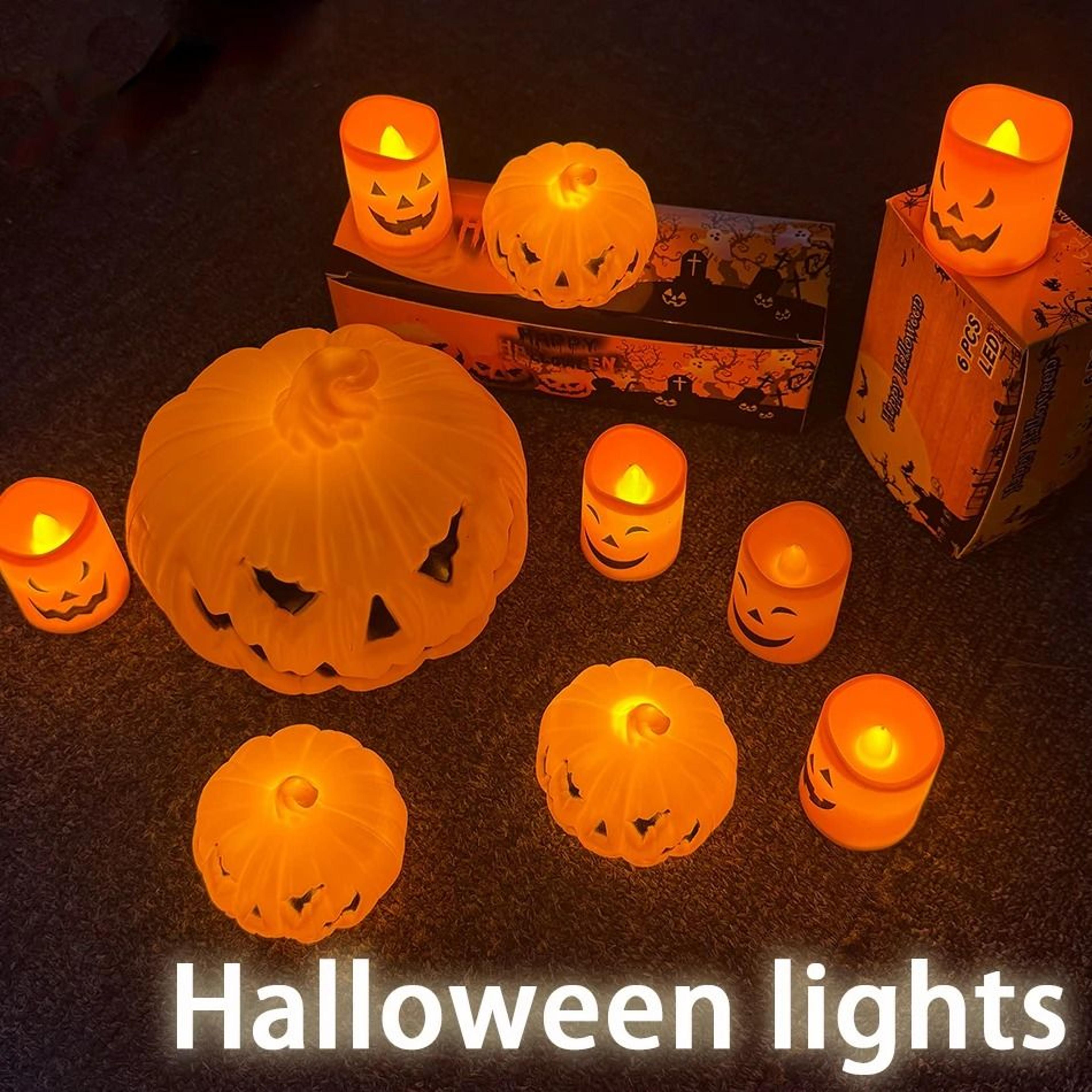 halloween pumpkin skull candle light ghost lantern atmosphere lamp