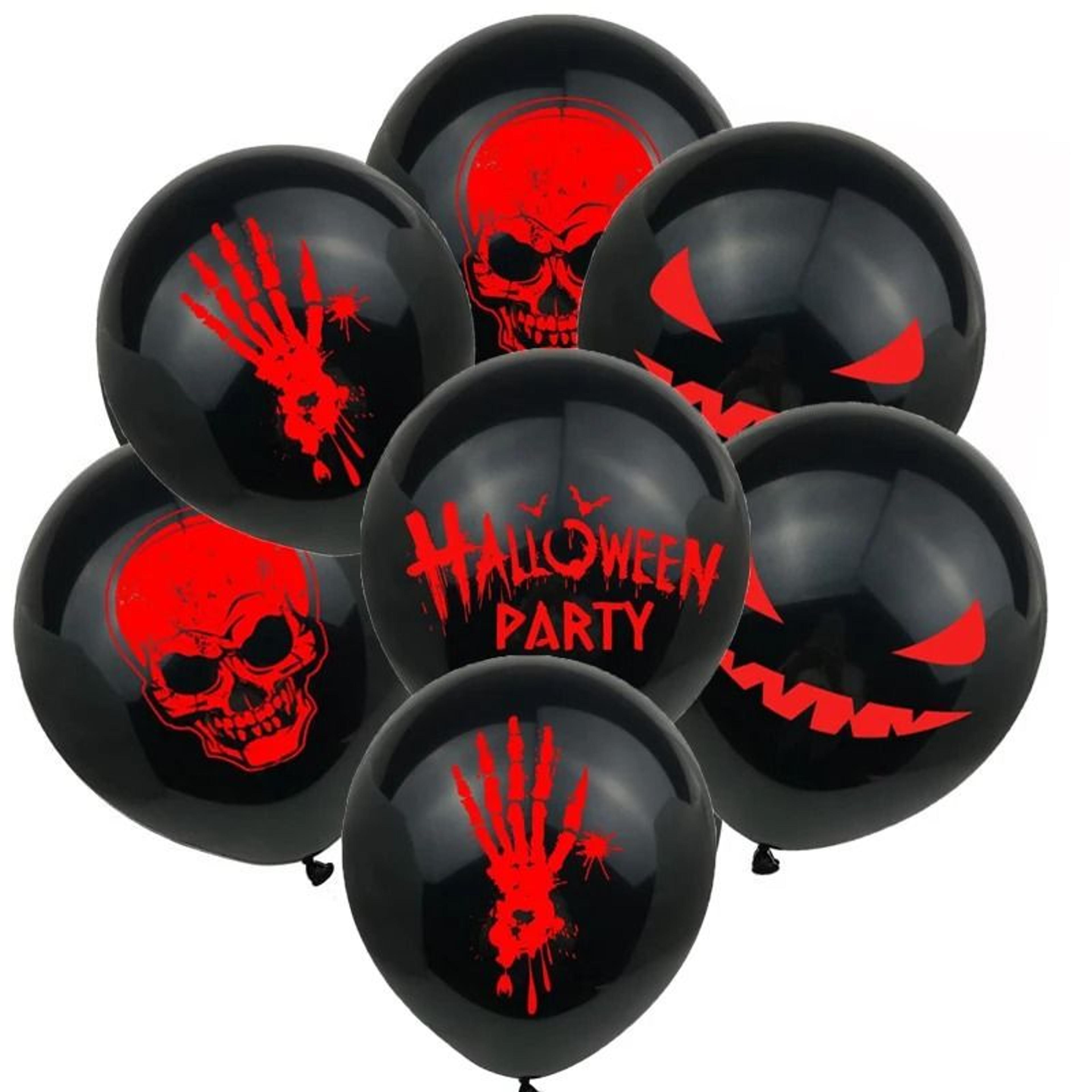 12-piece halloween latex balloons set ghost spider bat skeleton decor