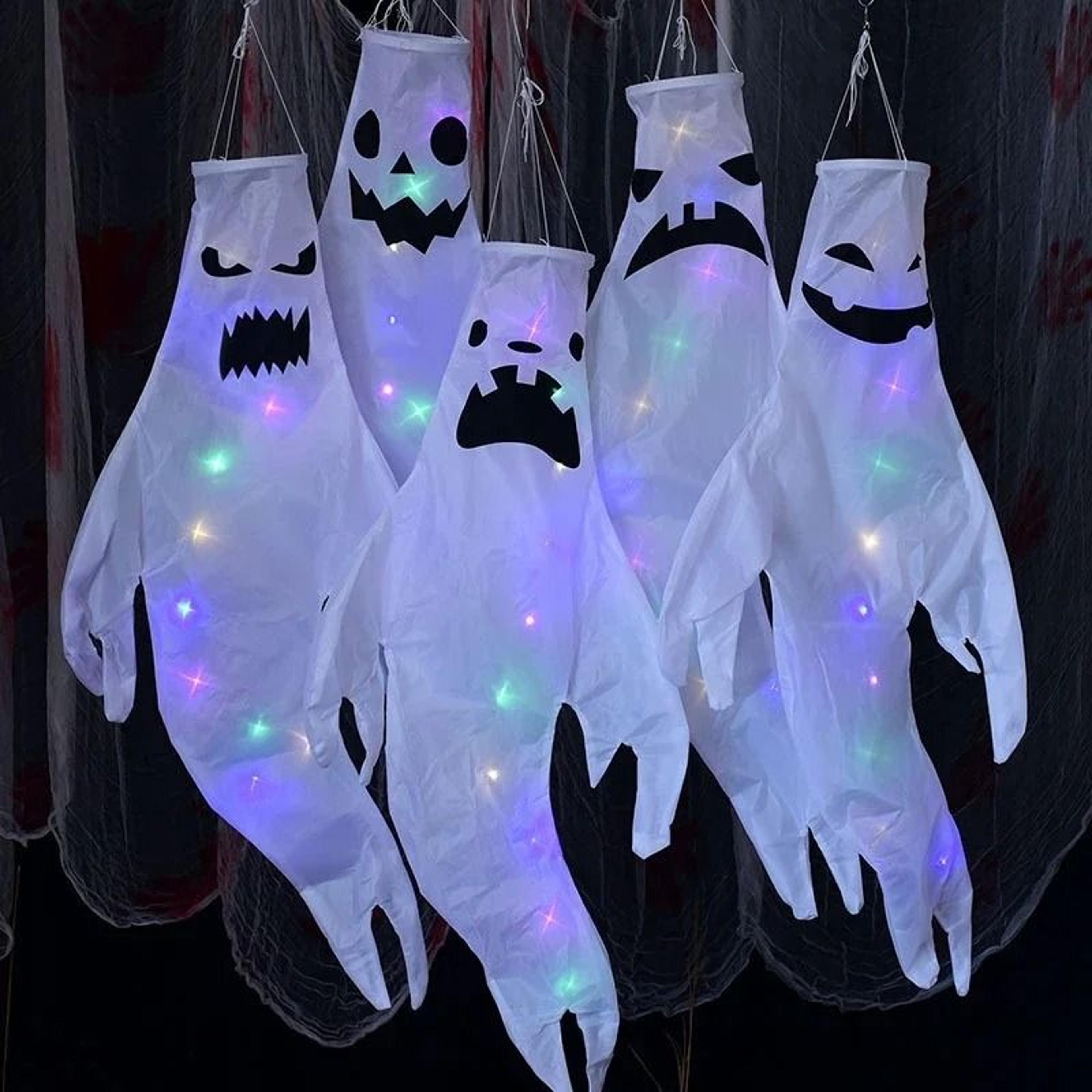 hanging halloween led luminous ghost decor for outdoor yard & home
