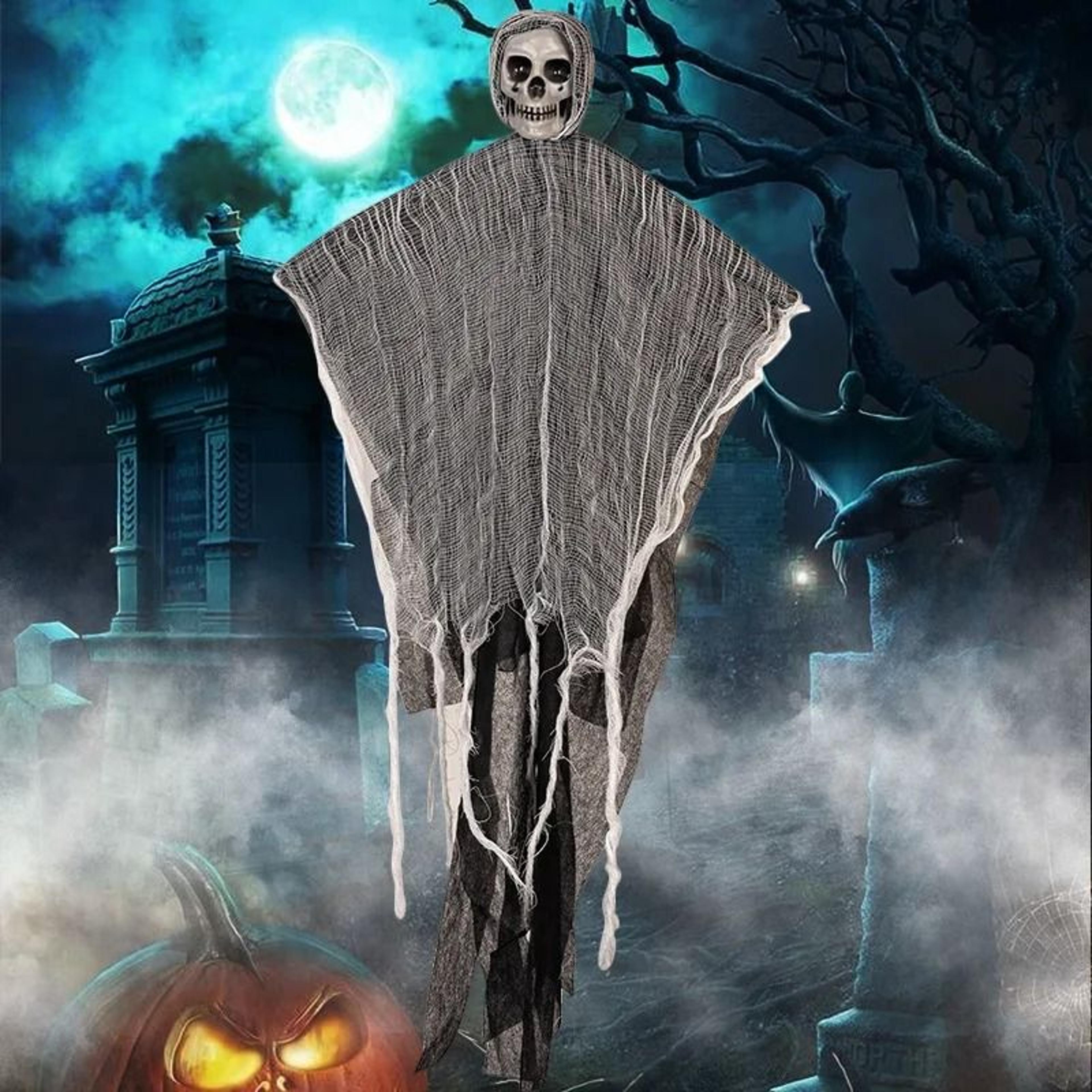 hanging halloween skull ghost prop for outdoor yard & haunted house decor