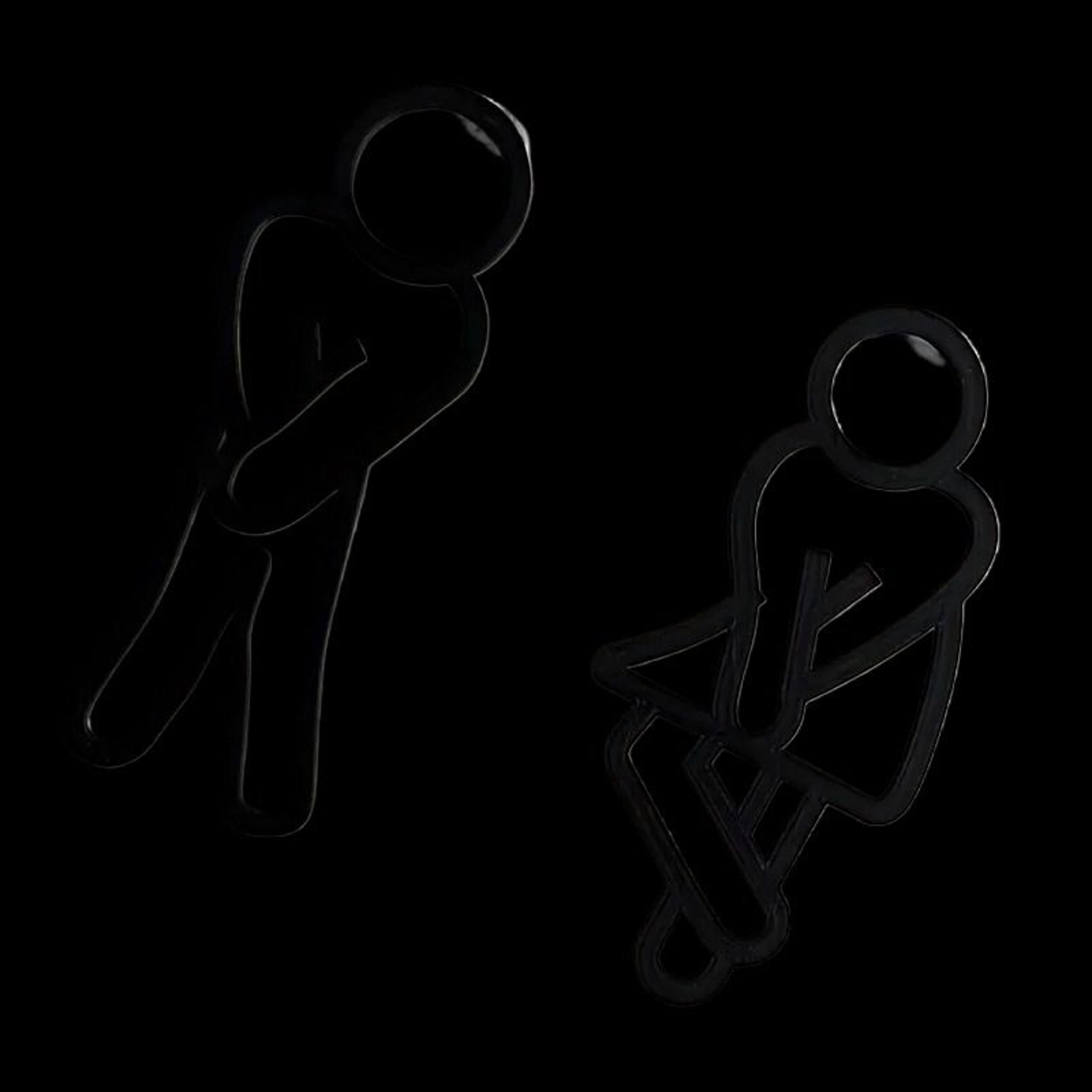 funny 2d flat restroom door sign for men & women – creative bathroom wall decor