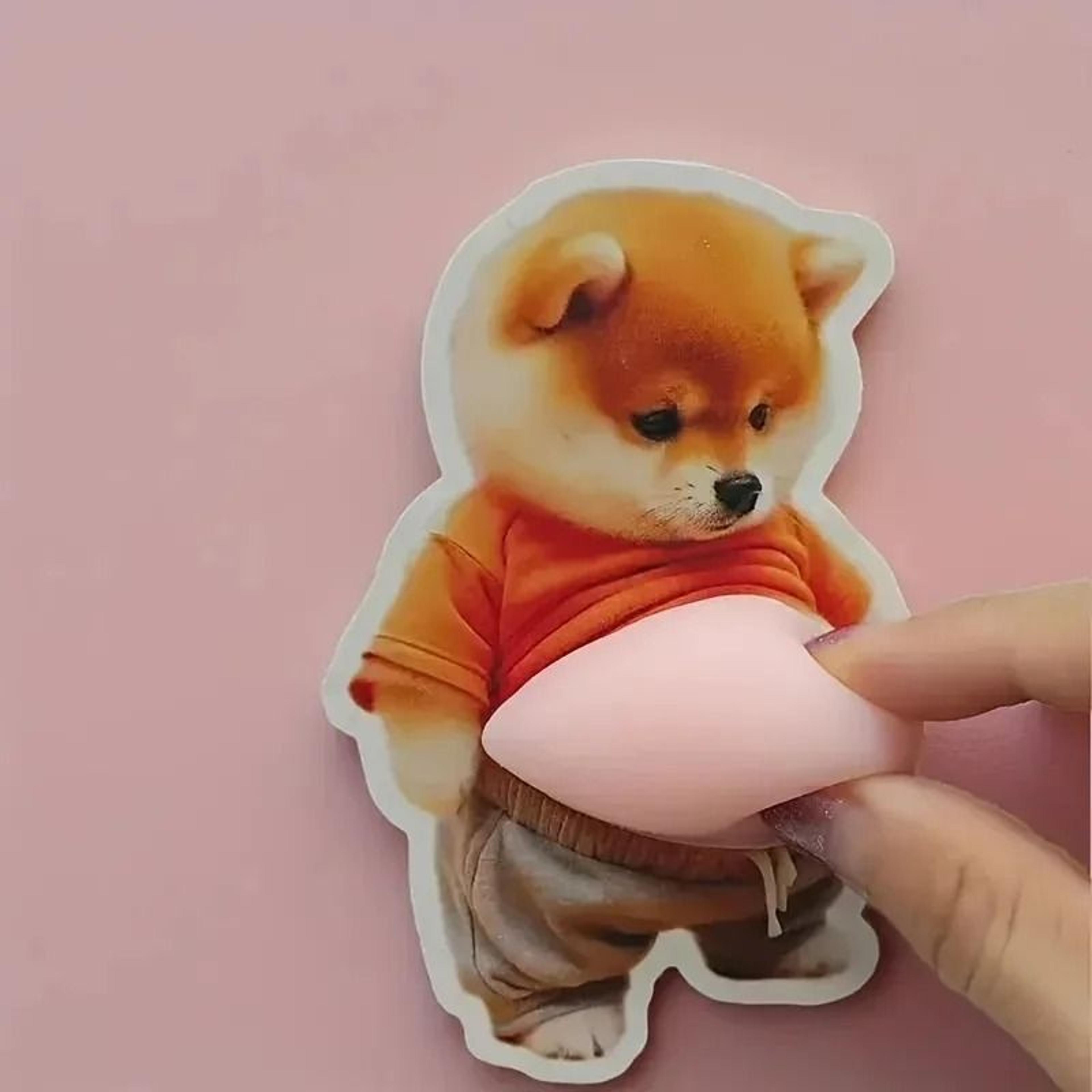 2-piece 3d cute chubby shiba inu silicone stickers – self-adhesive soft car & wall decal set