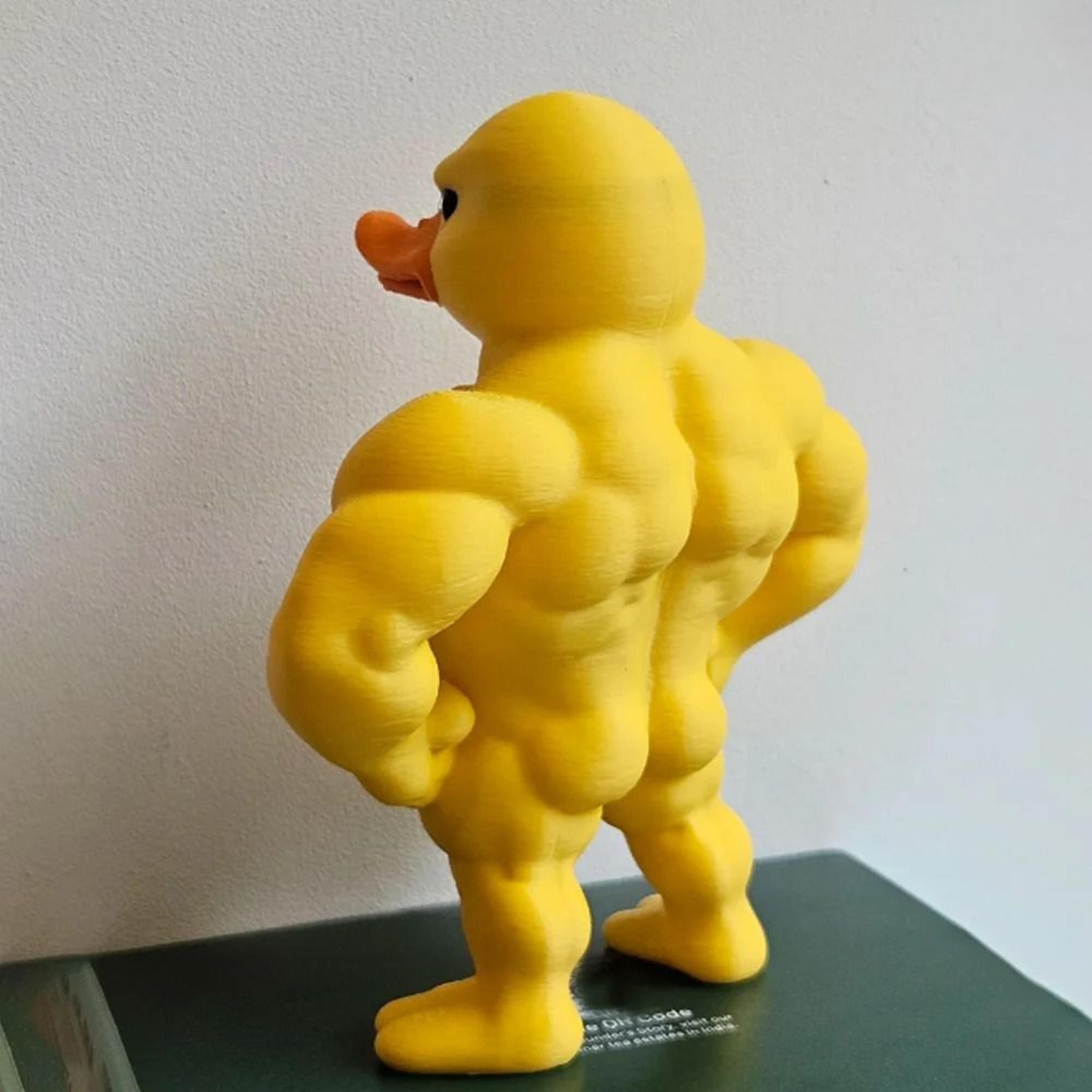 muscle duck statue 3d desktop decor cute bookshelf whimsical figurine indoor outdoor home accessory
