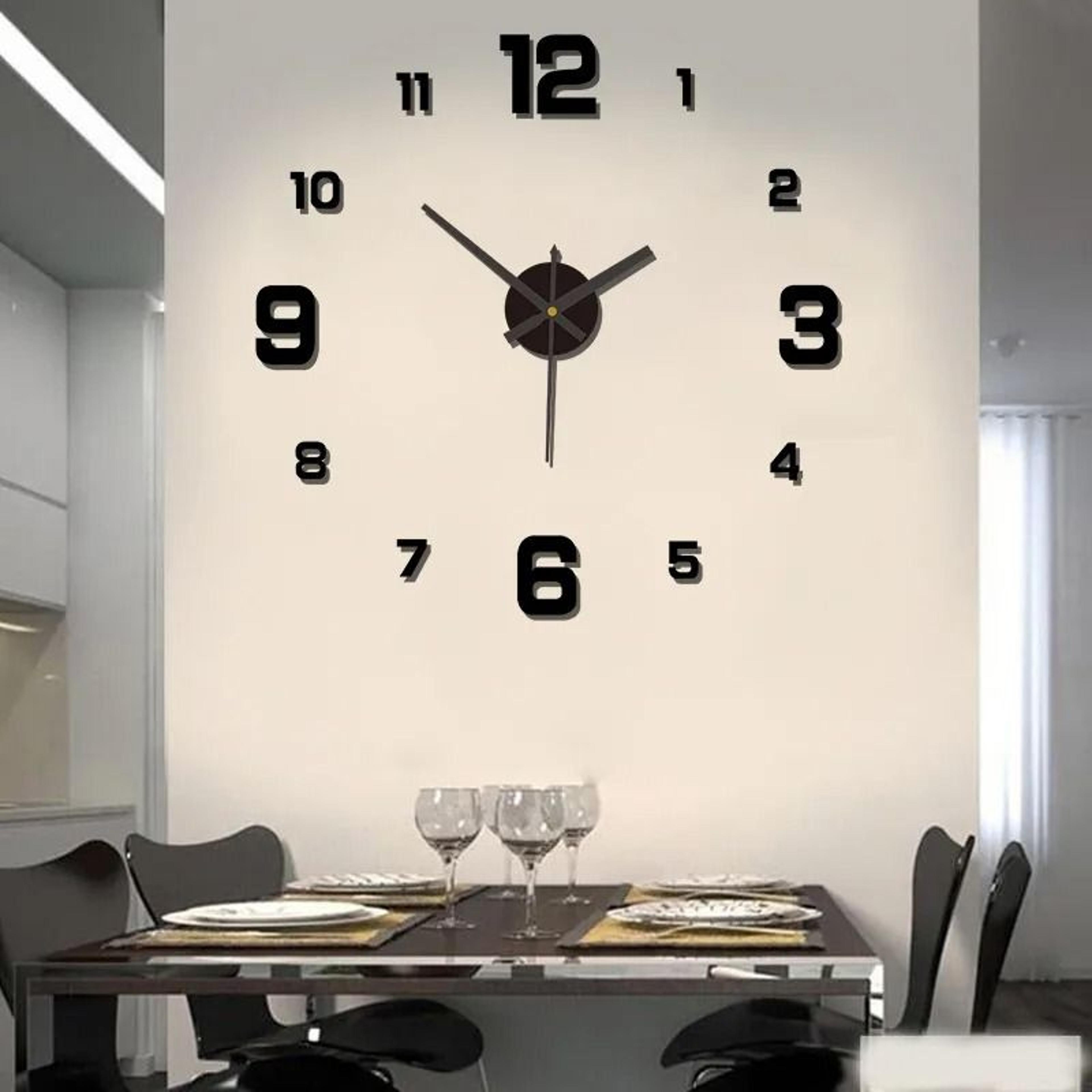 3d creative frameless diy wall hanging clock mute digital stickers decor for home office