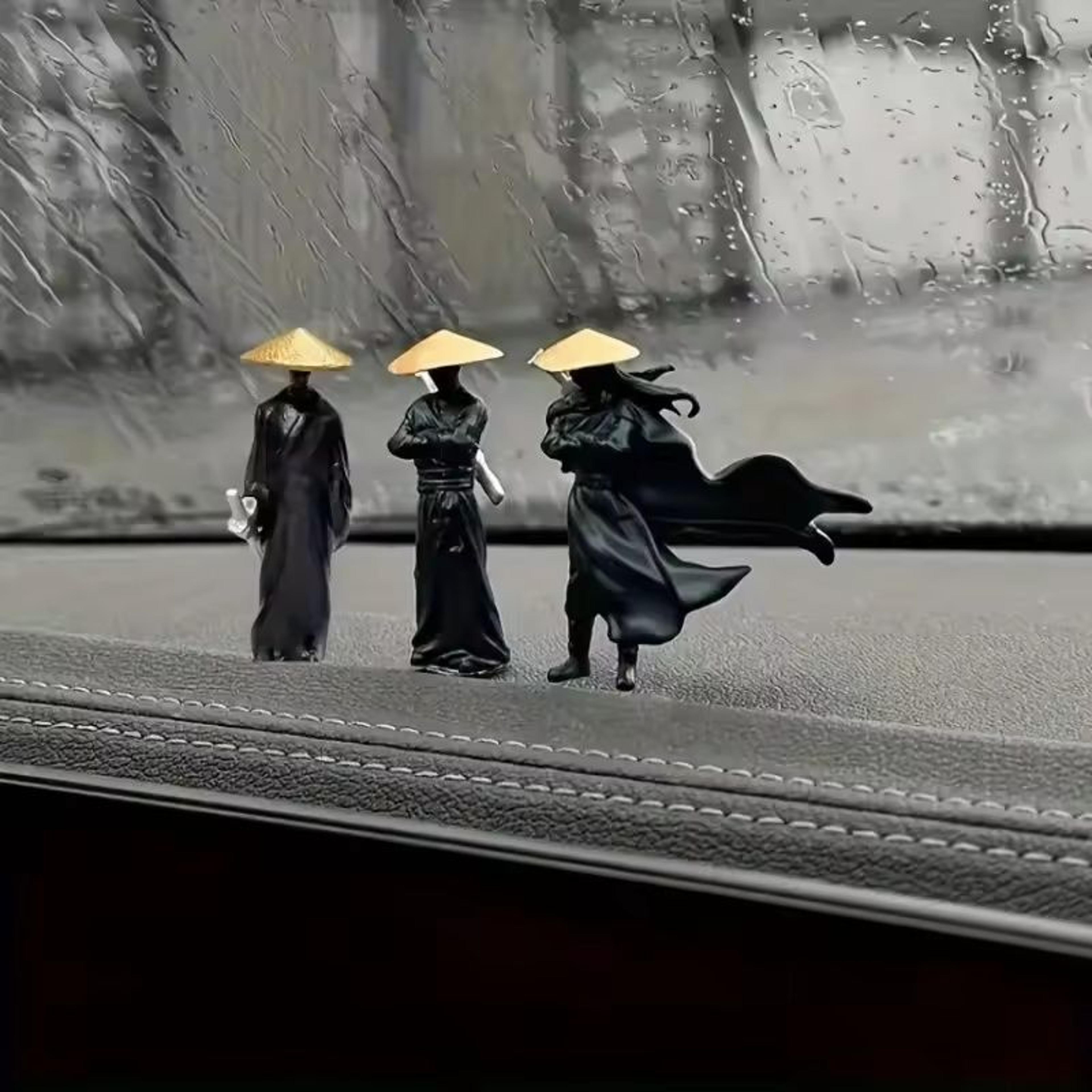 3pcs 50mm resin mini figures ancient ninja & samurai warrior miniature set