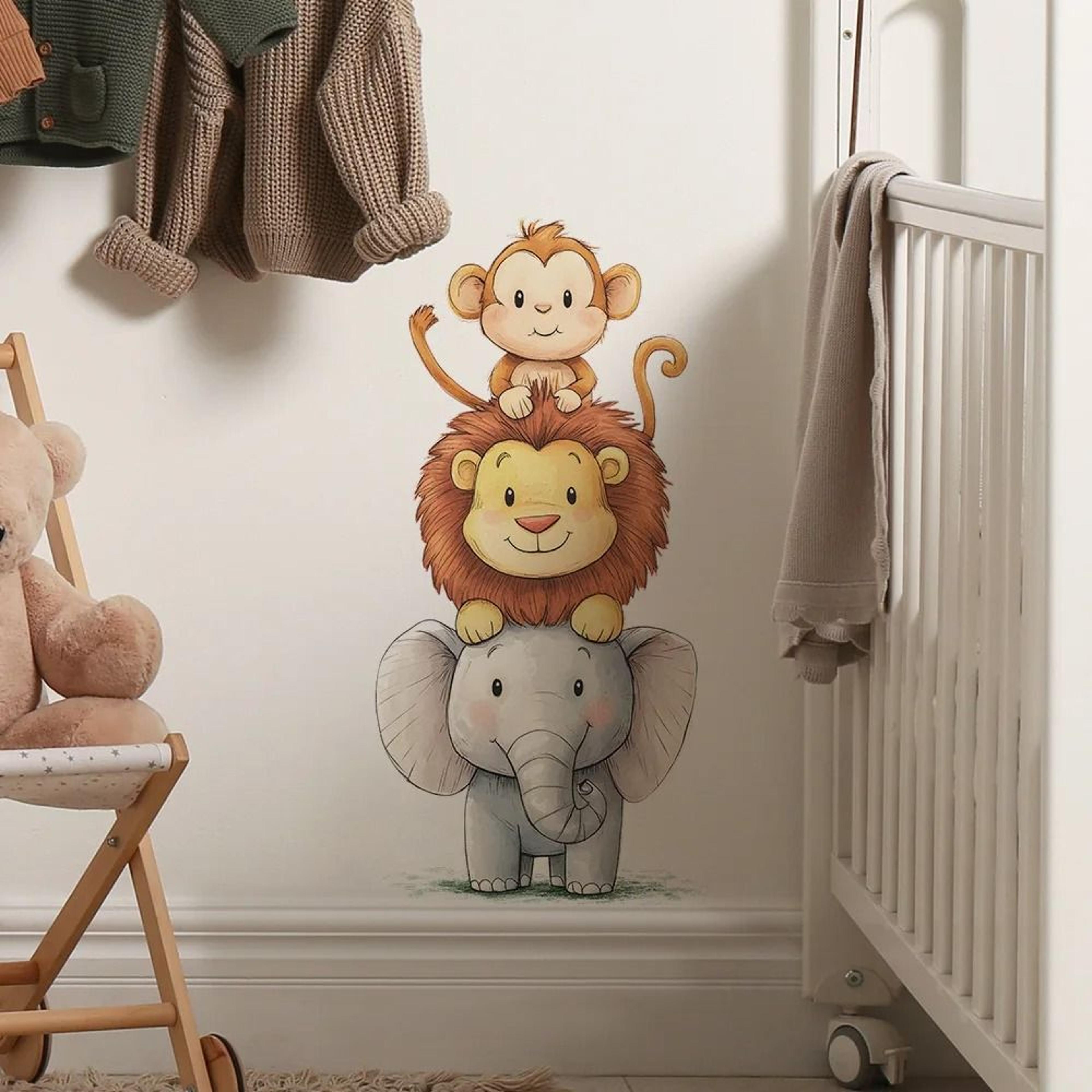 cute forest animals wall stickers vinyl nursery decals for kids room decor