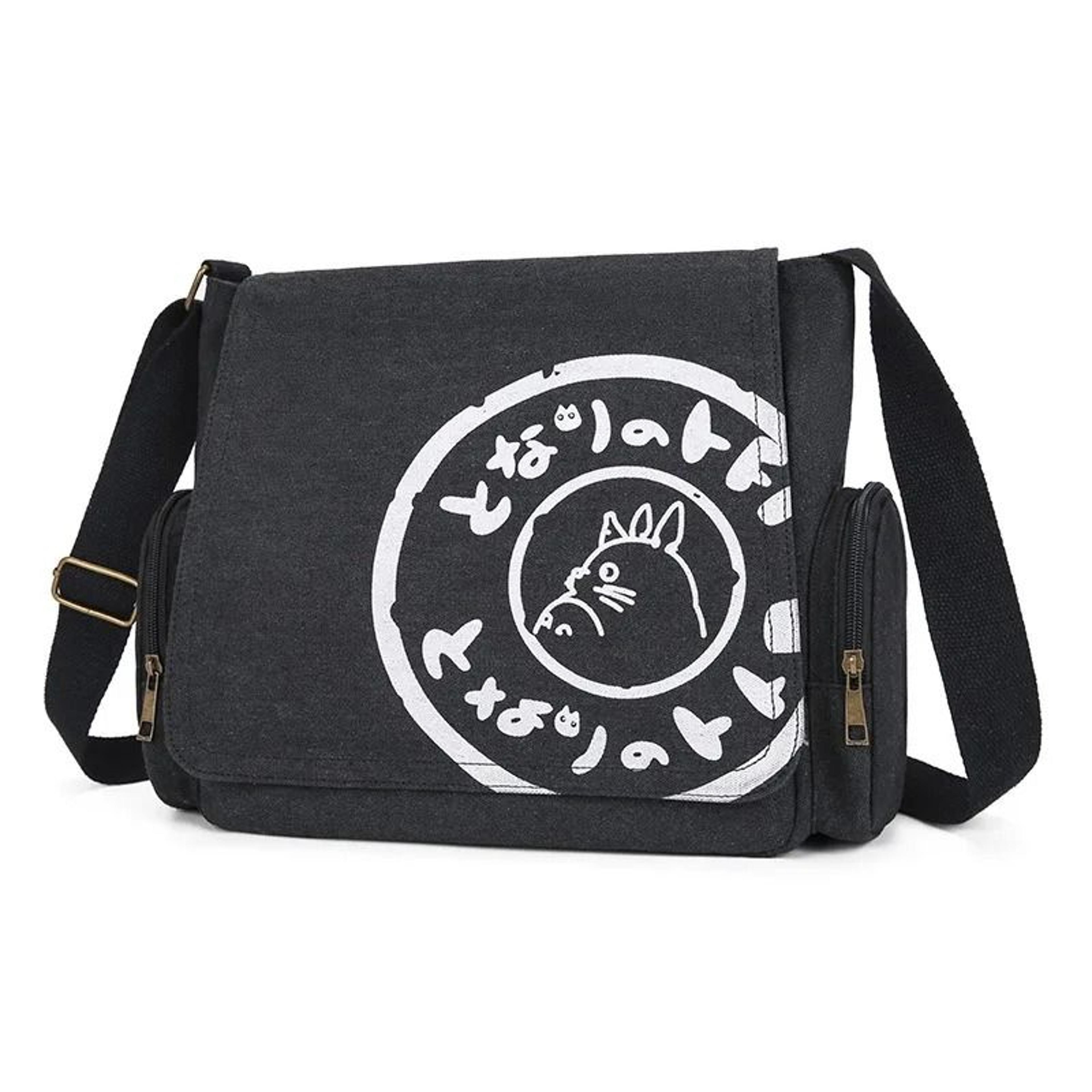 japanese anime totoro canvas shoulder crossbody messenger bag & school backpack