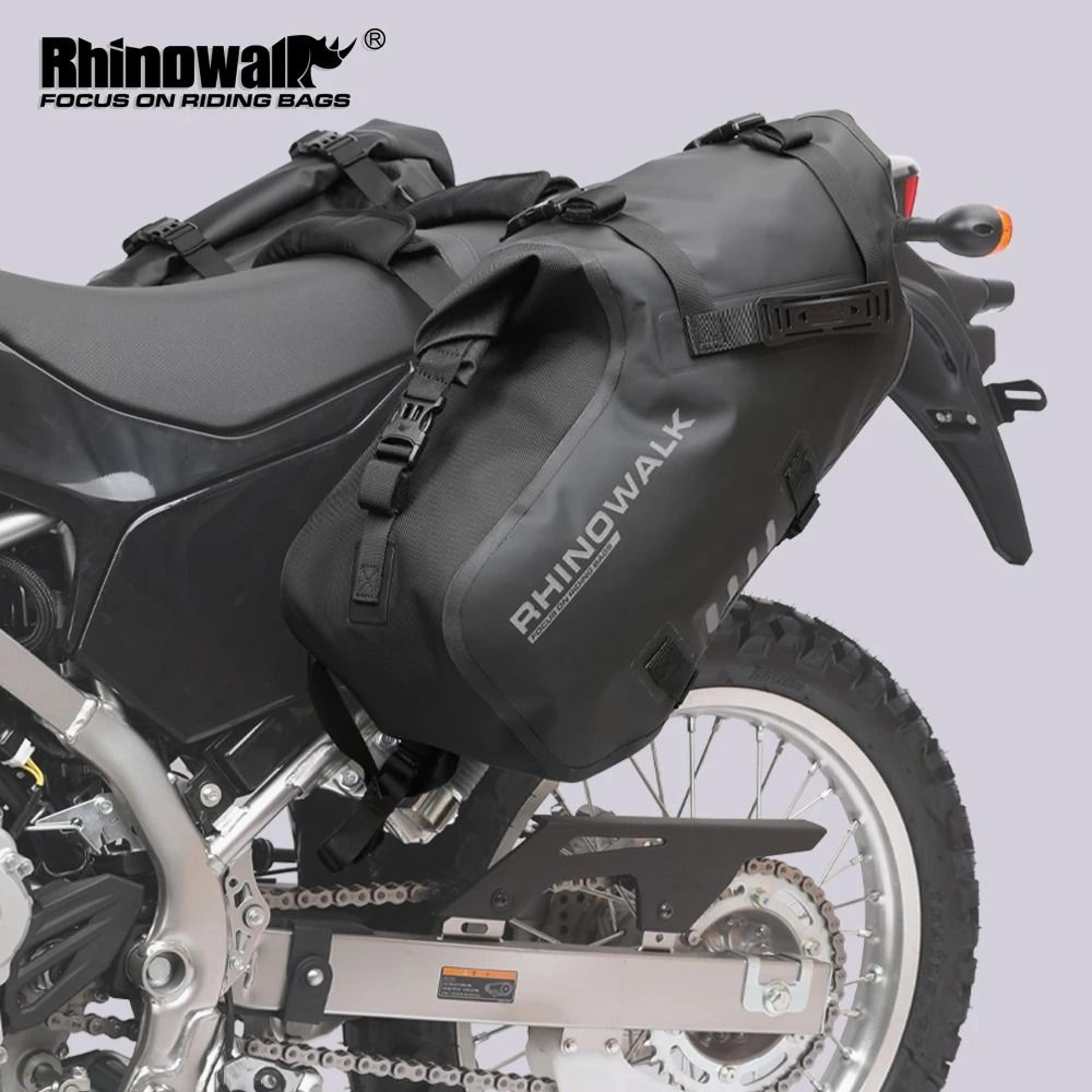rhinowalk universal waterproof motorcycle saddle bags large capacity pannier side bag set (18l / 28l / 48l)
