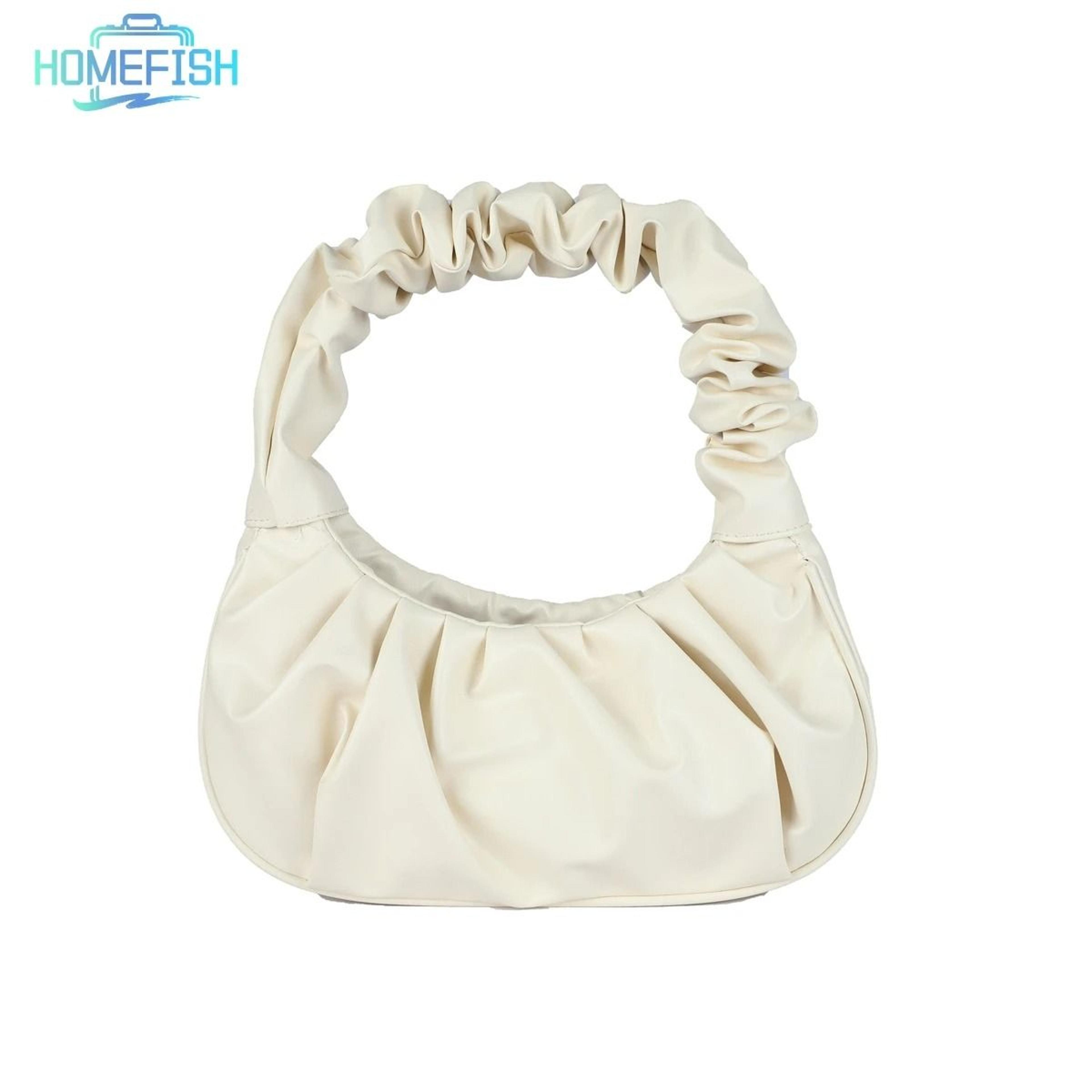 homefish fashion pleated pu cloud armpit shoulder bag leisure dumpling handbag