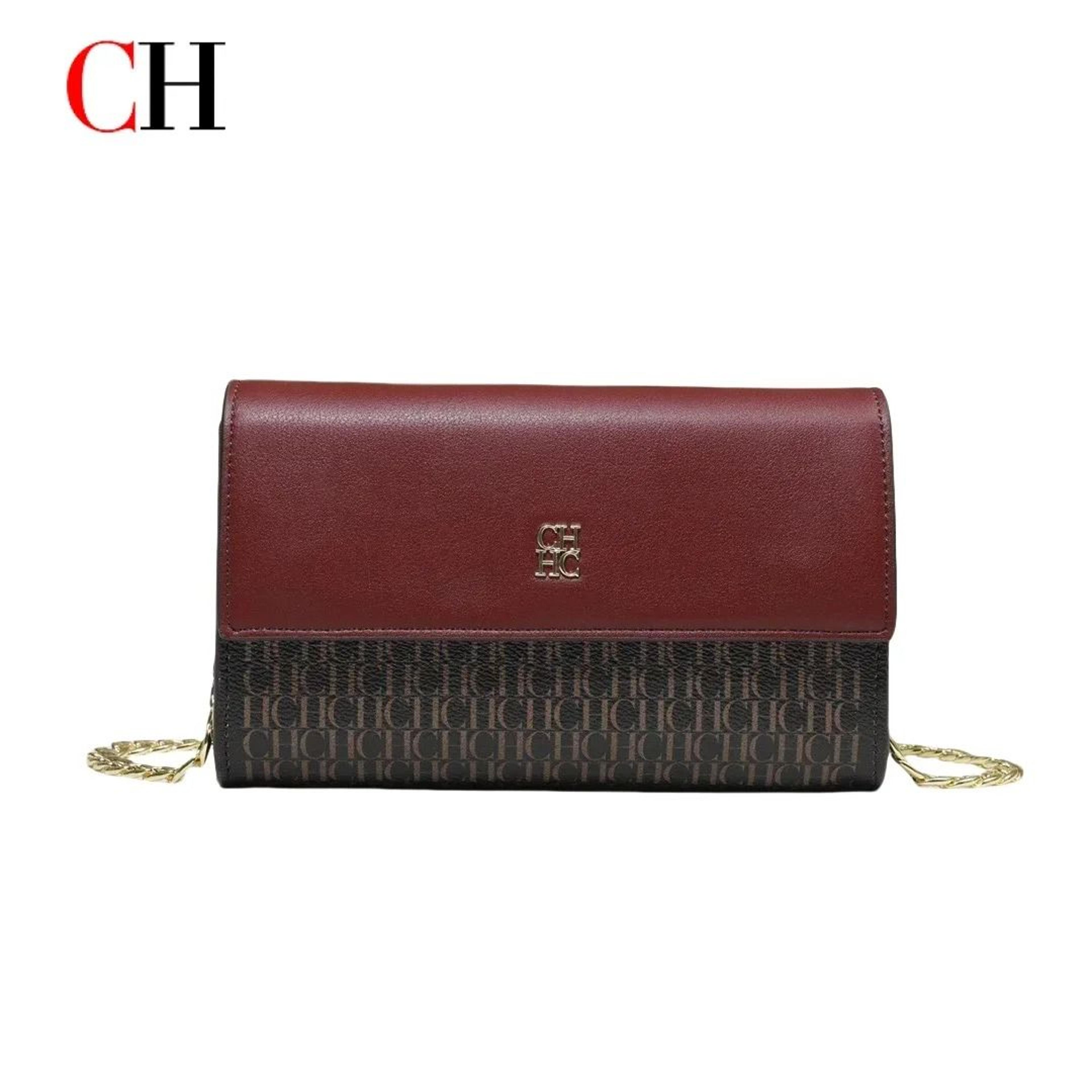 ch womens letter print splicing pu leather chain evening clutch crossbody bag