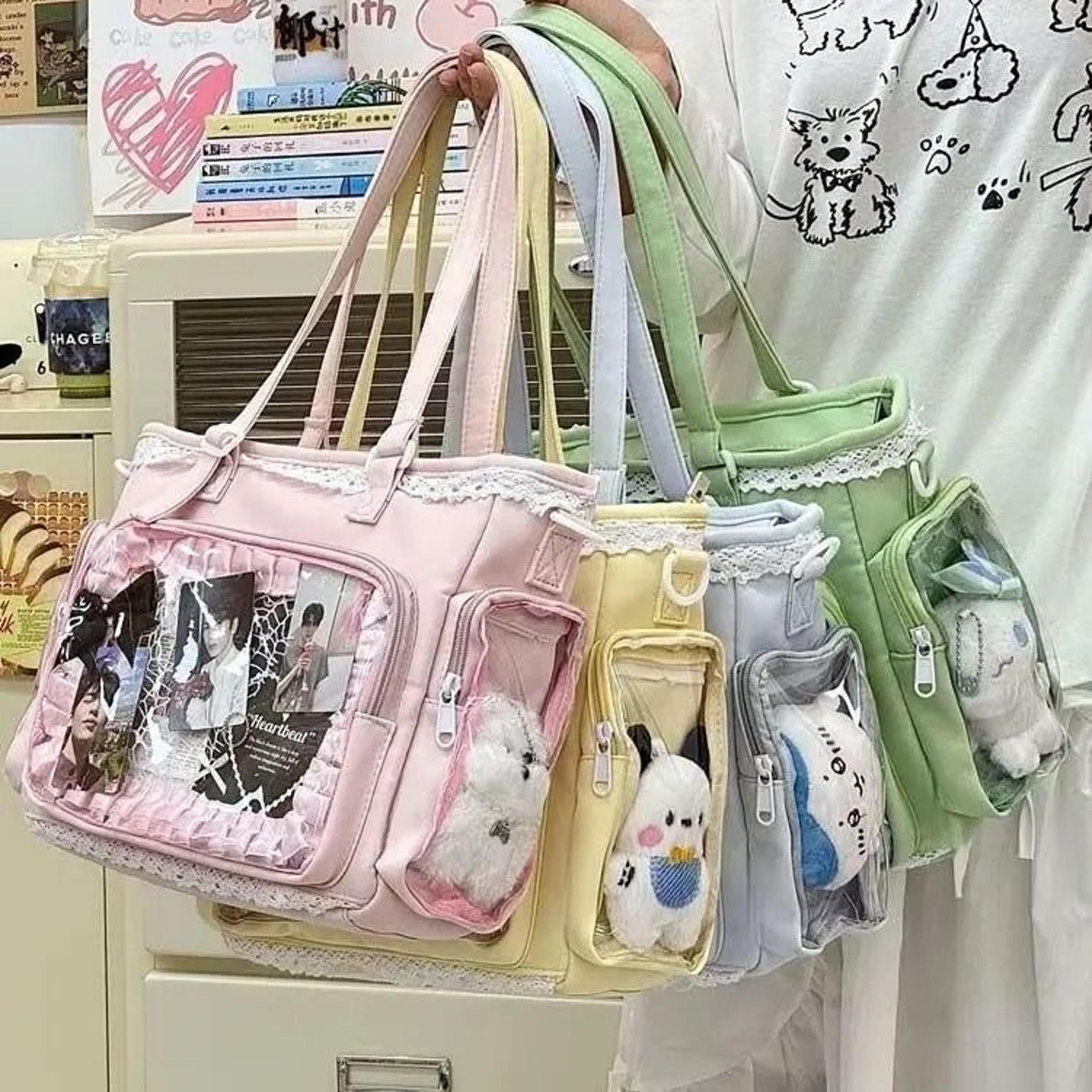 ballet girl japanese itabag large capacity clear window shoulder crossbody bag
