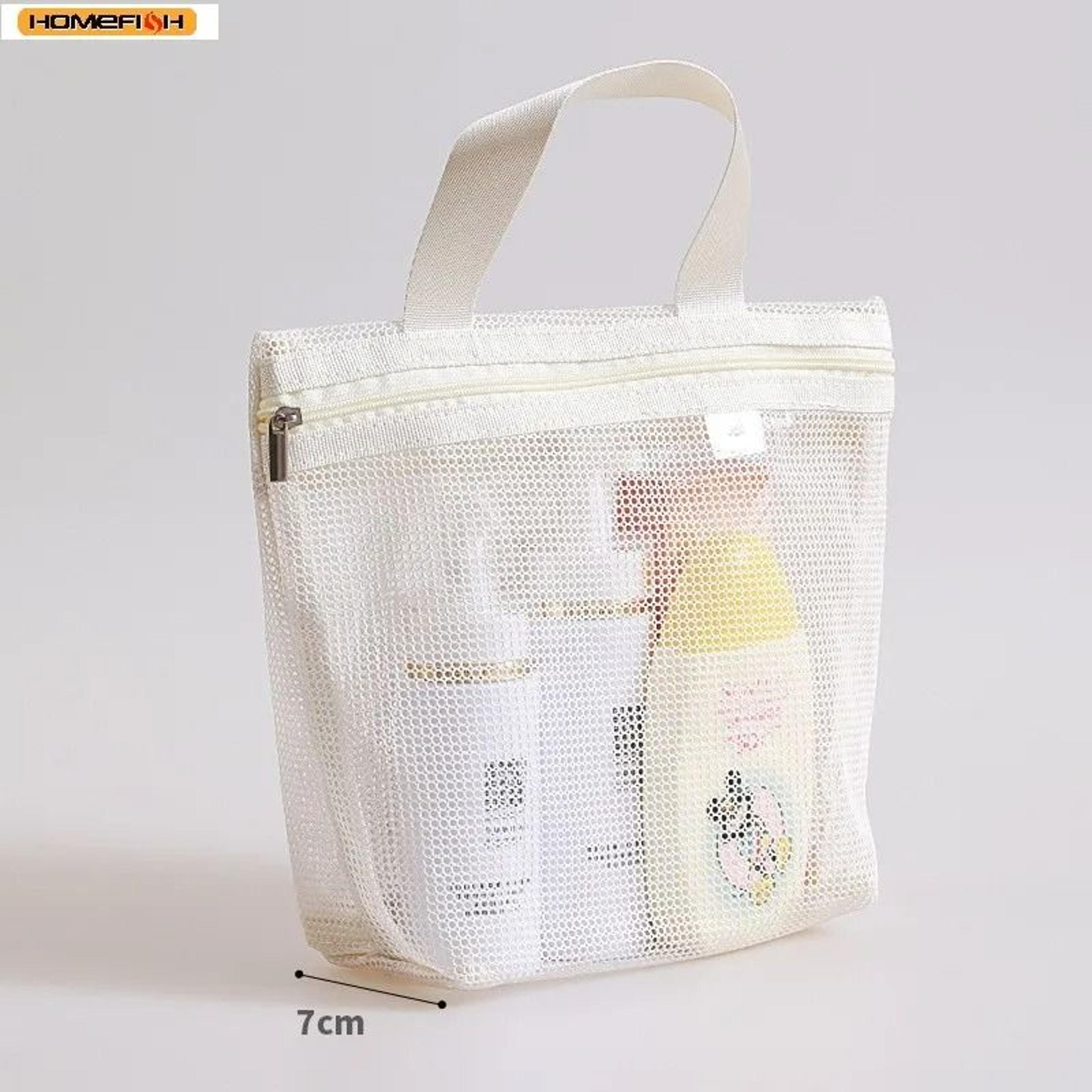 homefish breathable mesh makeup toiletry bag portable shower caddy hanging organizer