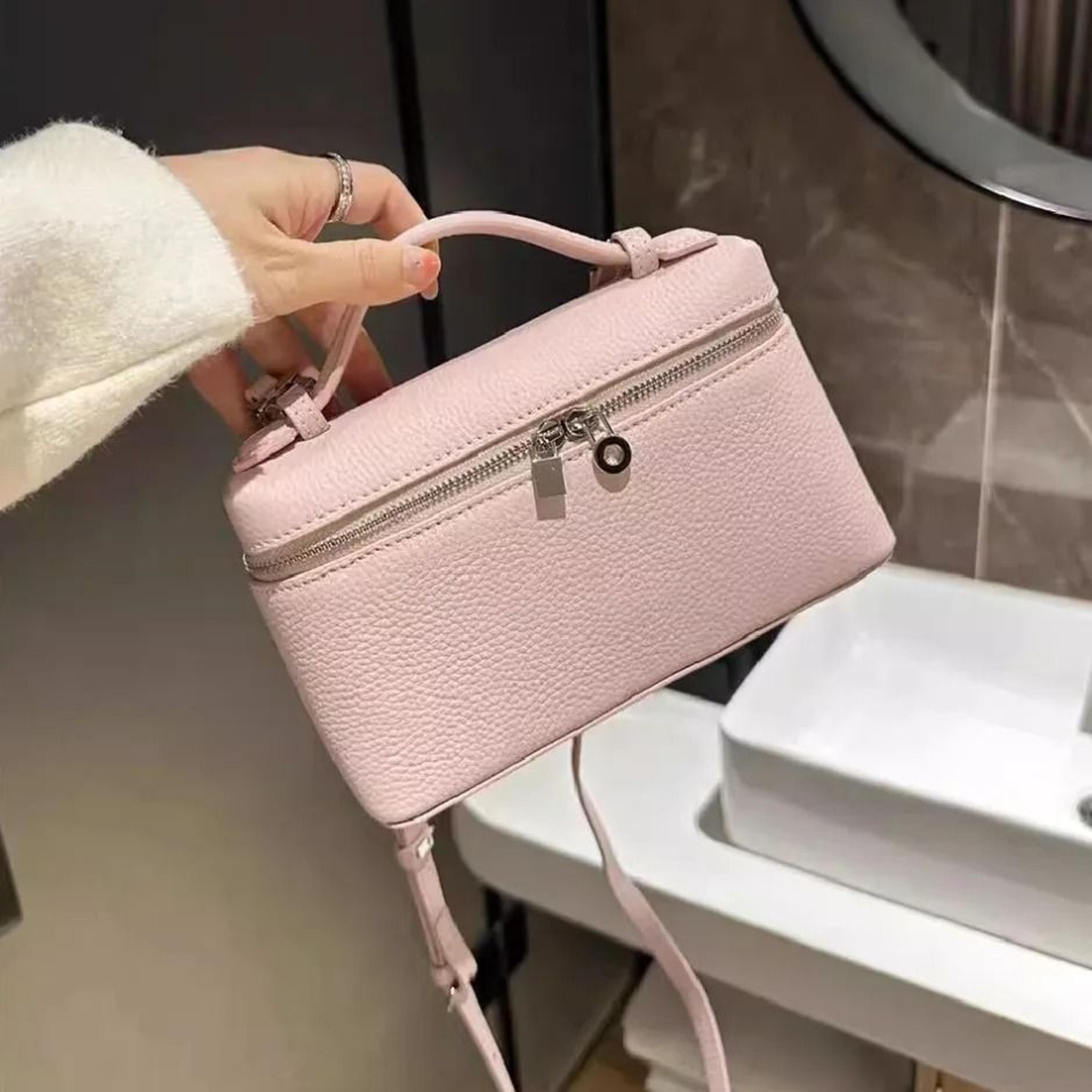 lychee grain leather mini lunch box crossbody bag niche designer handbag