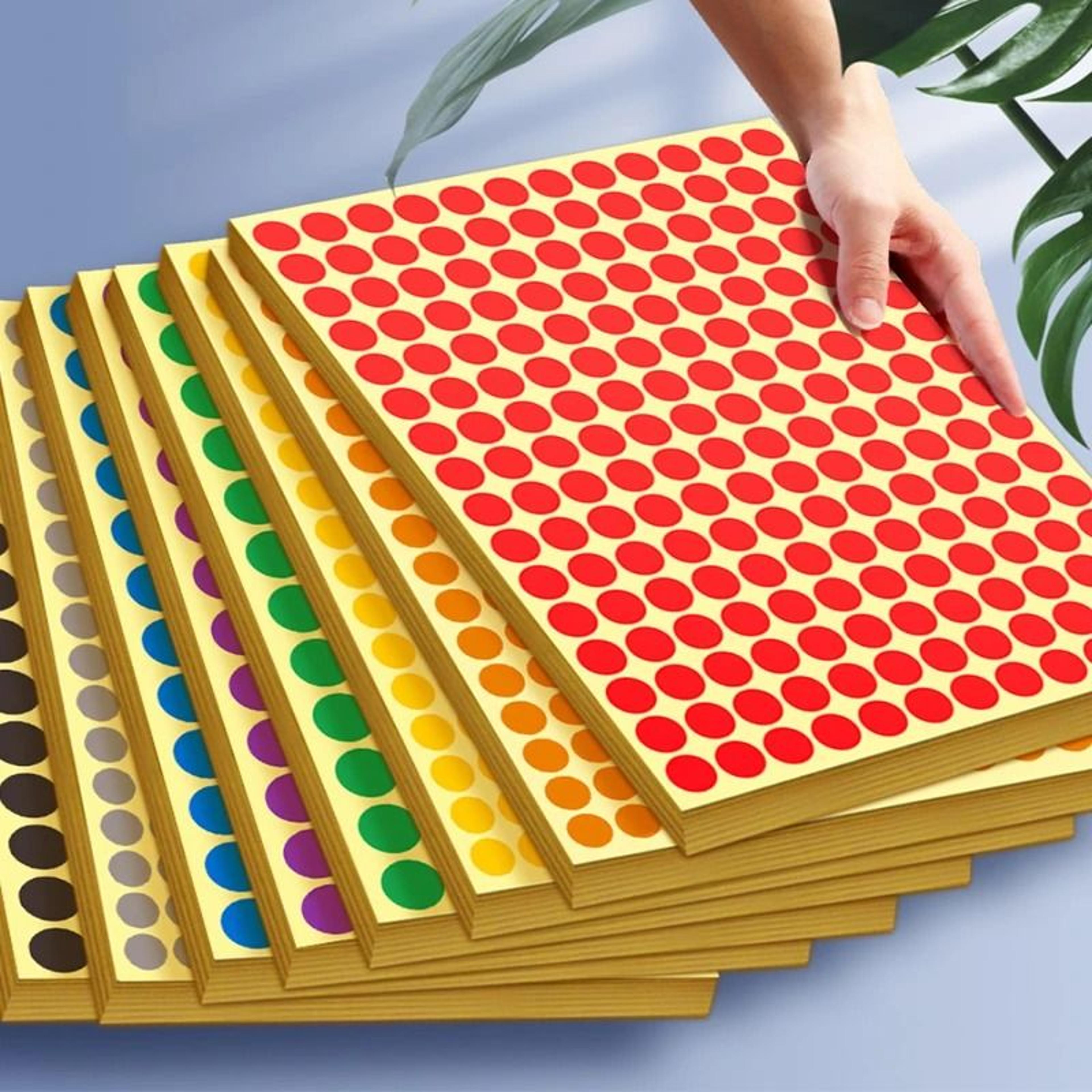 self-adhesive color dot label stickers 15 sheets round coding labels for office & crafts
