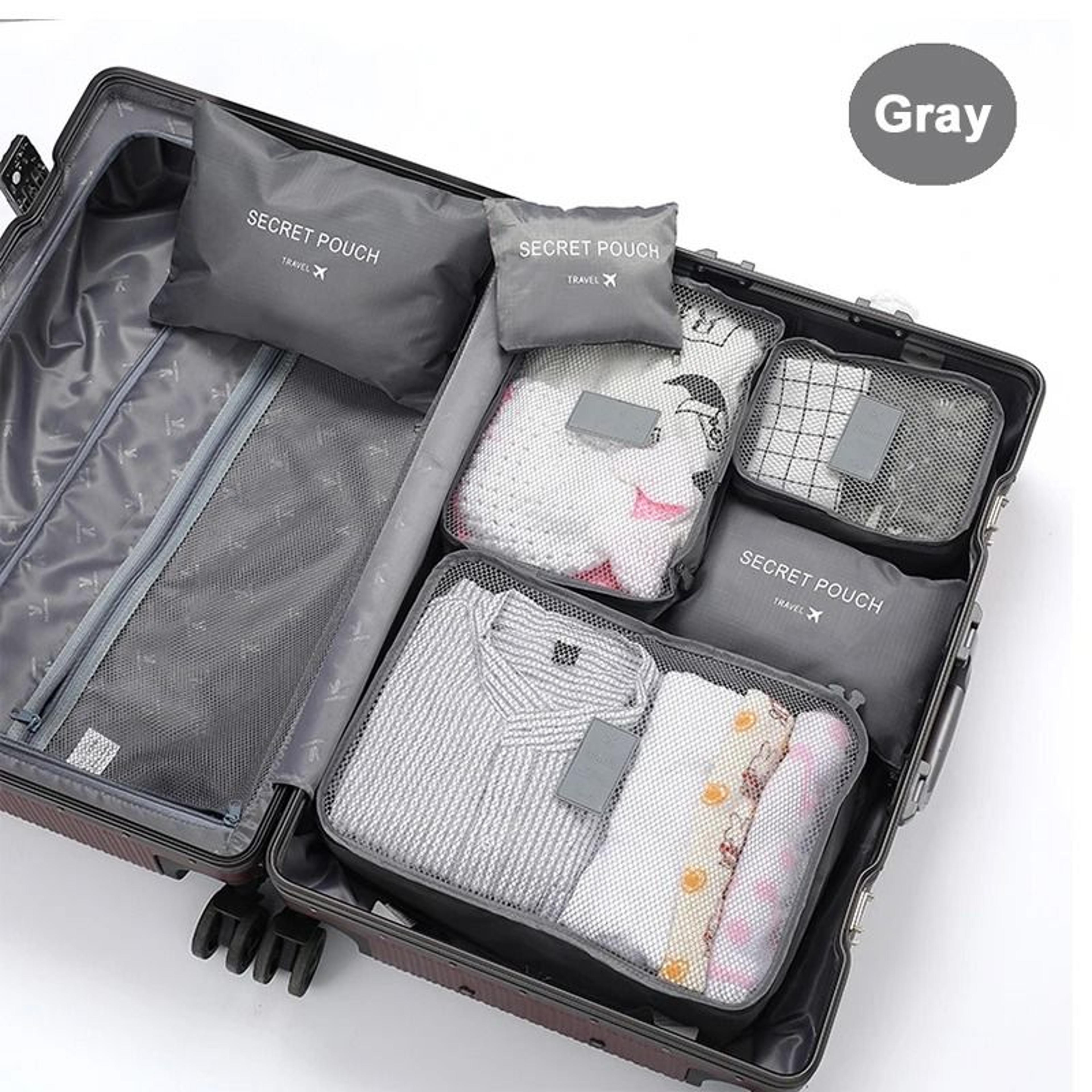 6 pcs travel packing cubes set portable luggage organizer pouches for clothes & shoes