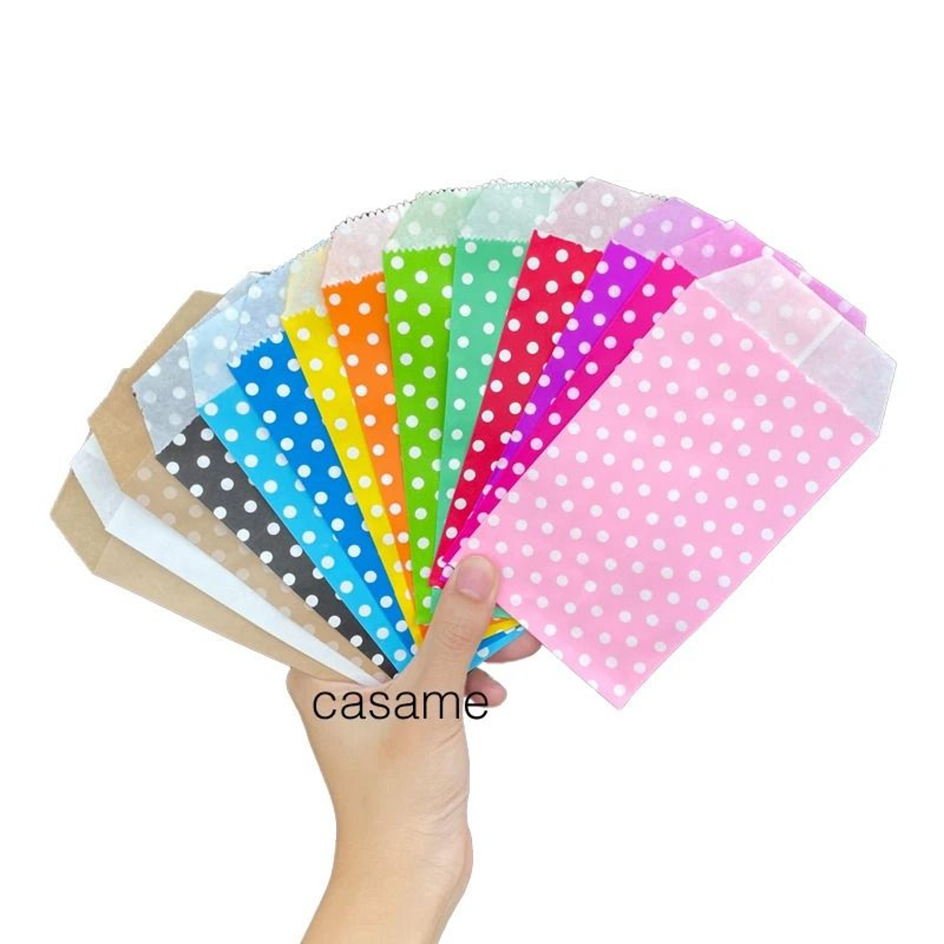 mini polka dot kraft paper gift bags small favor pouches for wedding party favors & cards