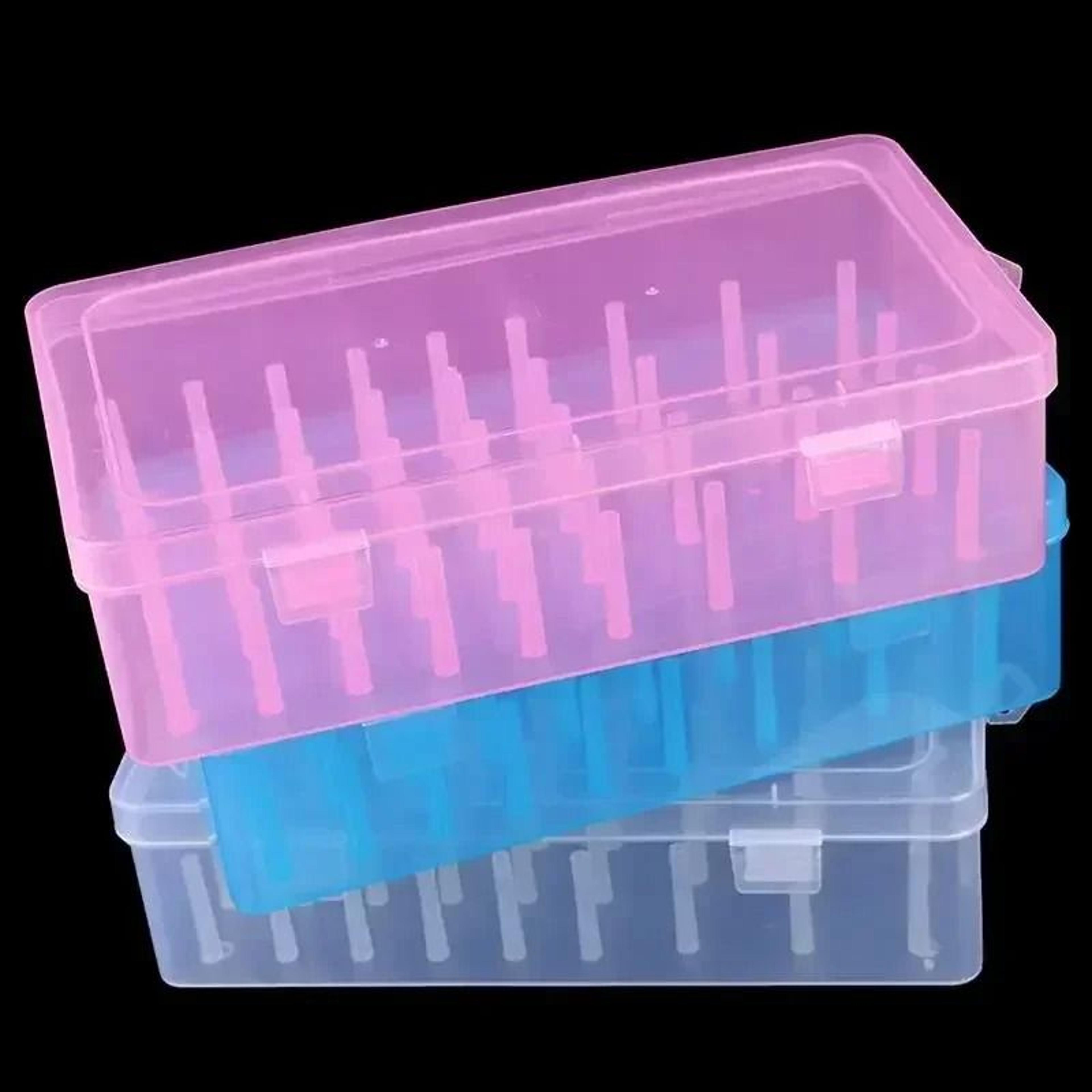 42-spool sewing thread organizer box clear plastic bobbin carrying case storage container