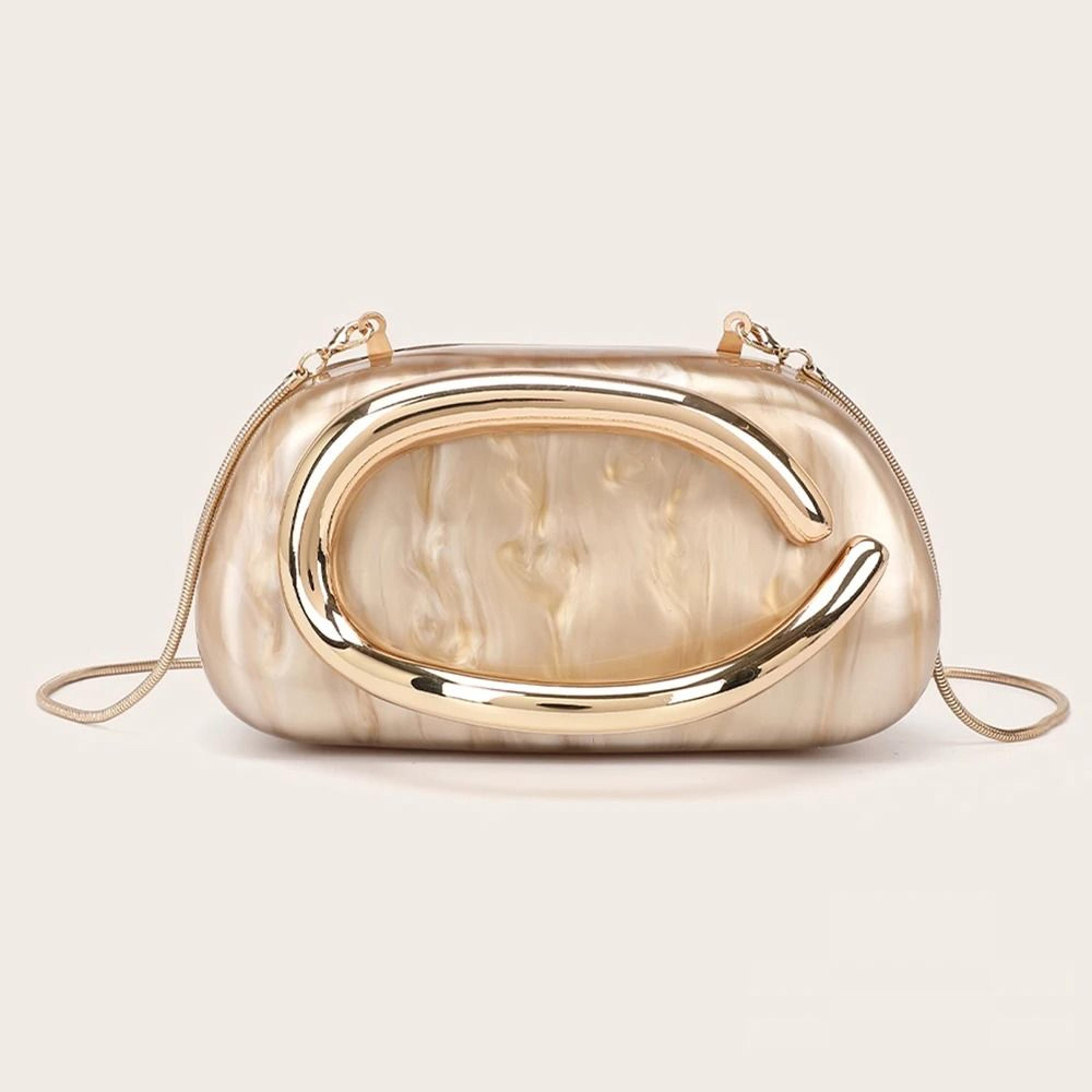 luxury gold metal evening clutch bag bridal shoulder purse & party crossbody handbag