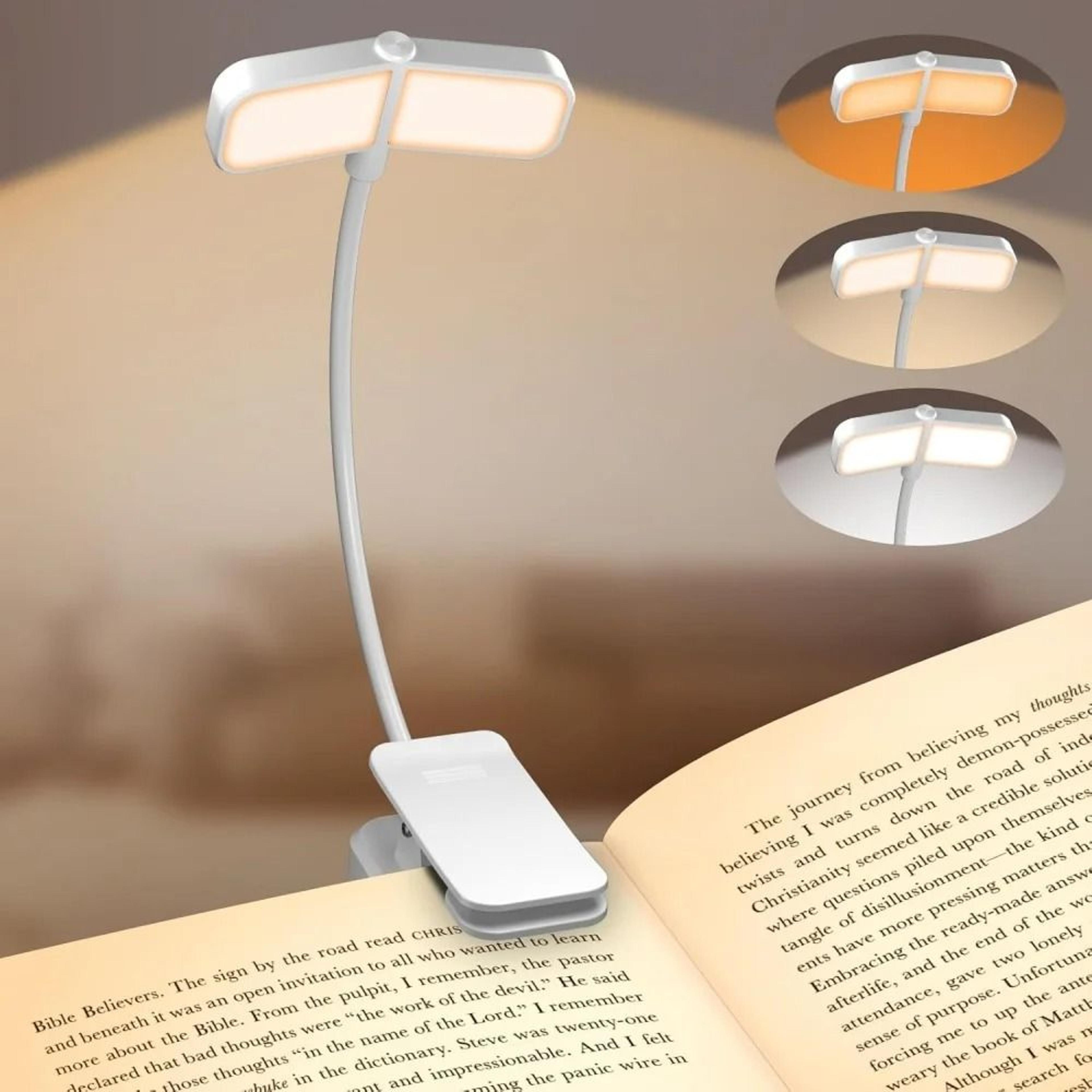 wing-shaped rechargeable led book light eye protection portable reading lamp for kids & bedroom