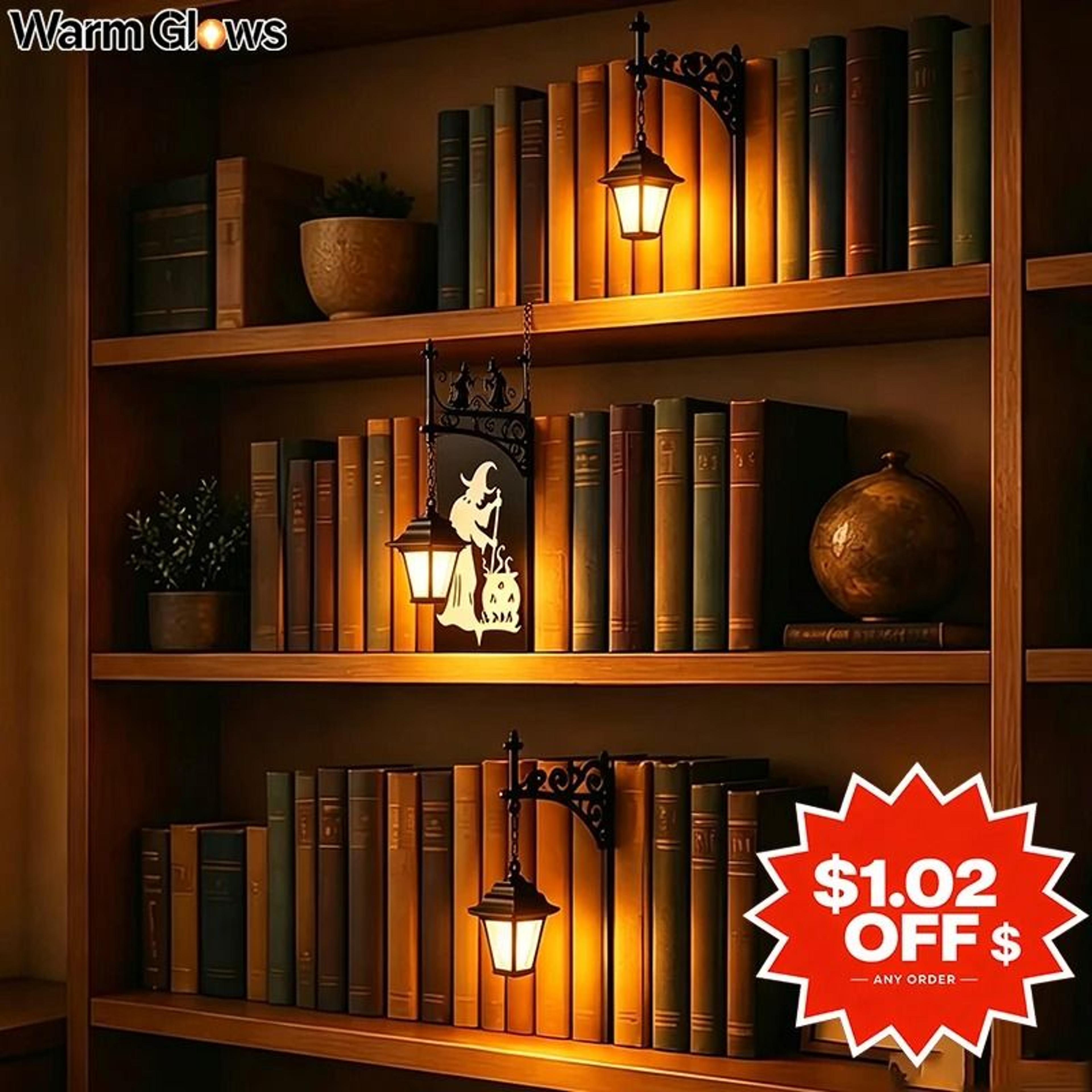 bookshelf mini library lantern lamp bookcase book nook accent light for reading nook & home decor