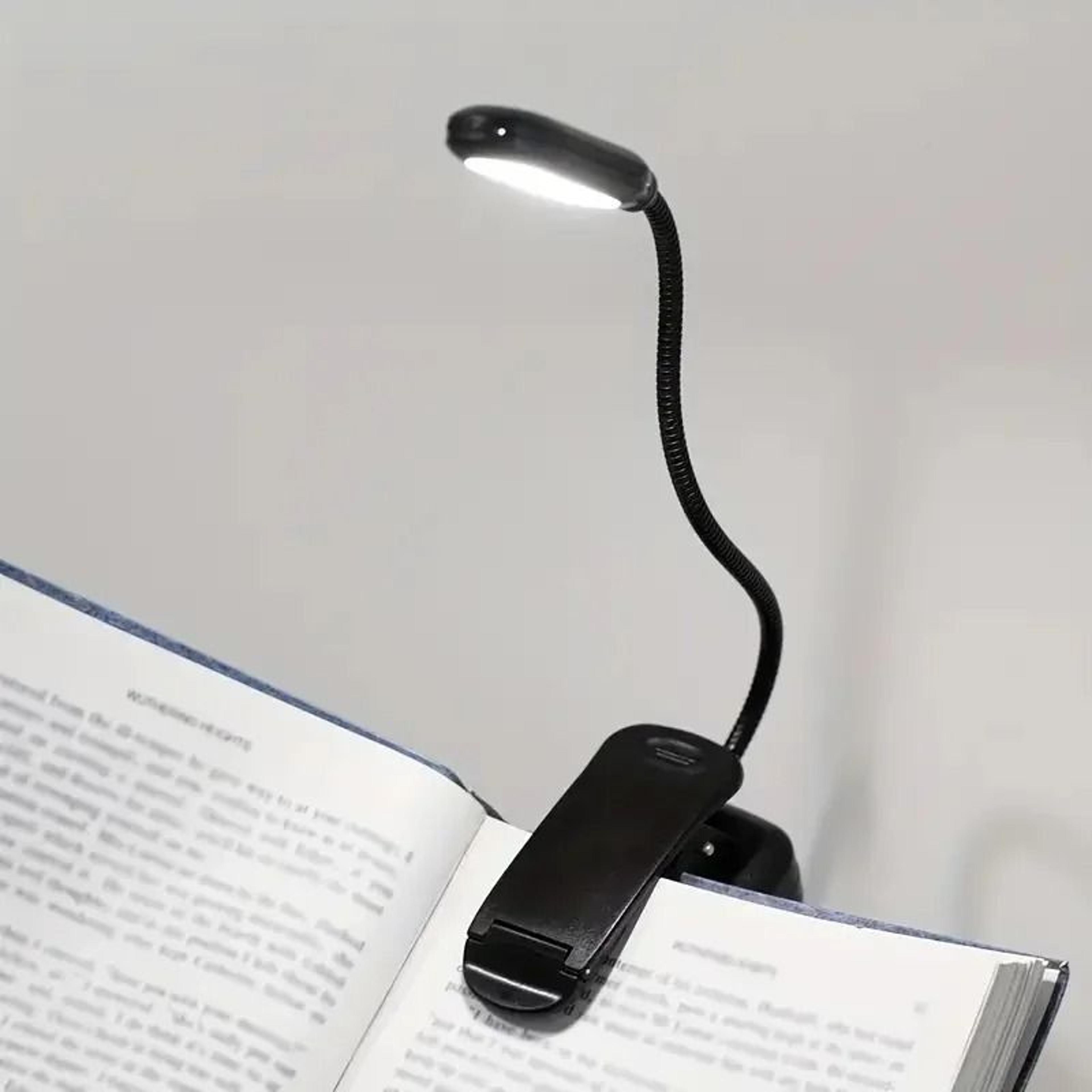 mini portable led clip-on book light flexible eye protection reading lamp for bed & desk
