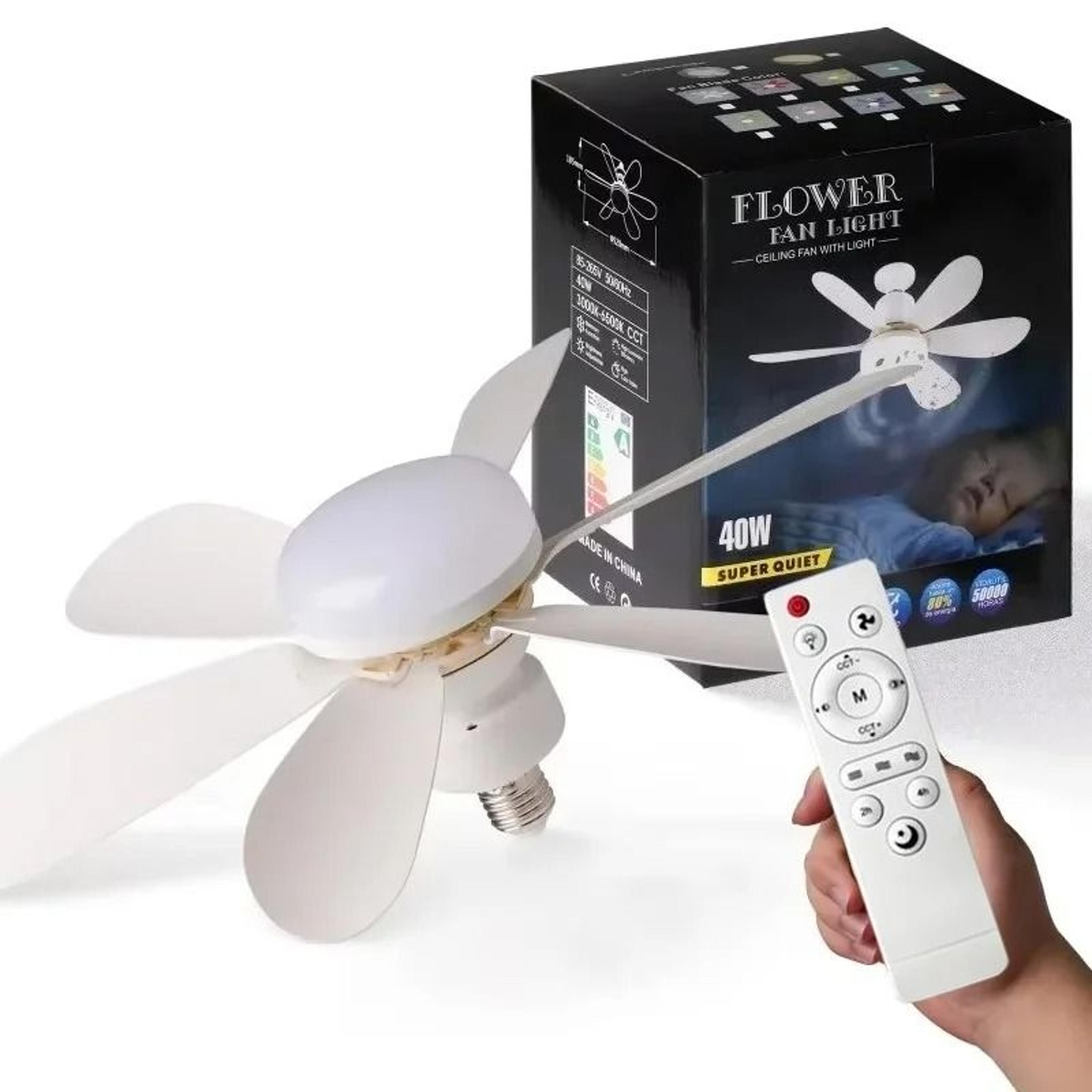 e27 socket 30w led ceiling fan light with wireless remote dimmable home airflow lamp (85-265v)