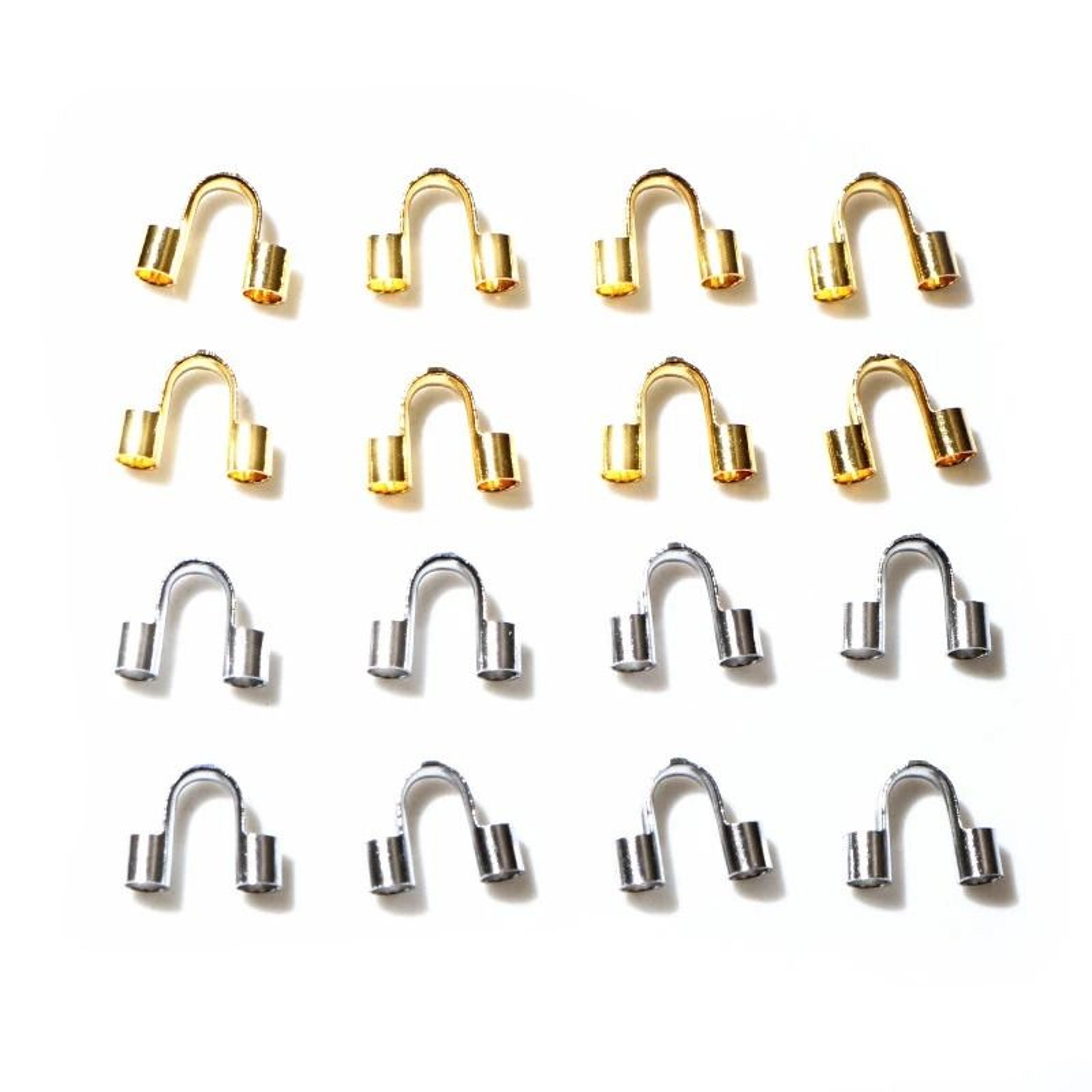 50pcs stainless steel gold u-shape wire guardian protectors loop connectors for diy jewelry making