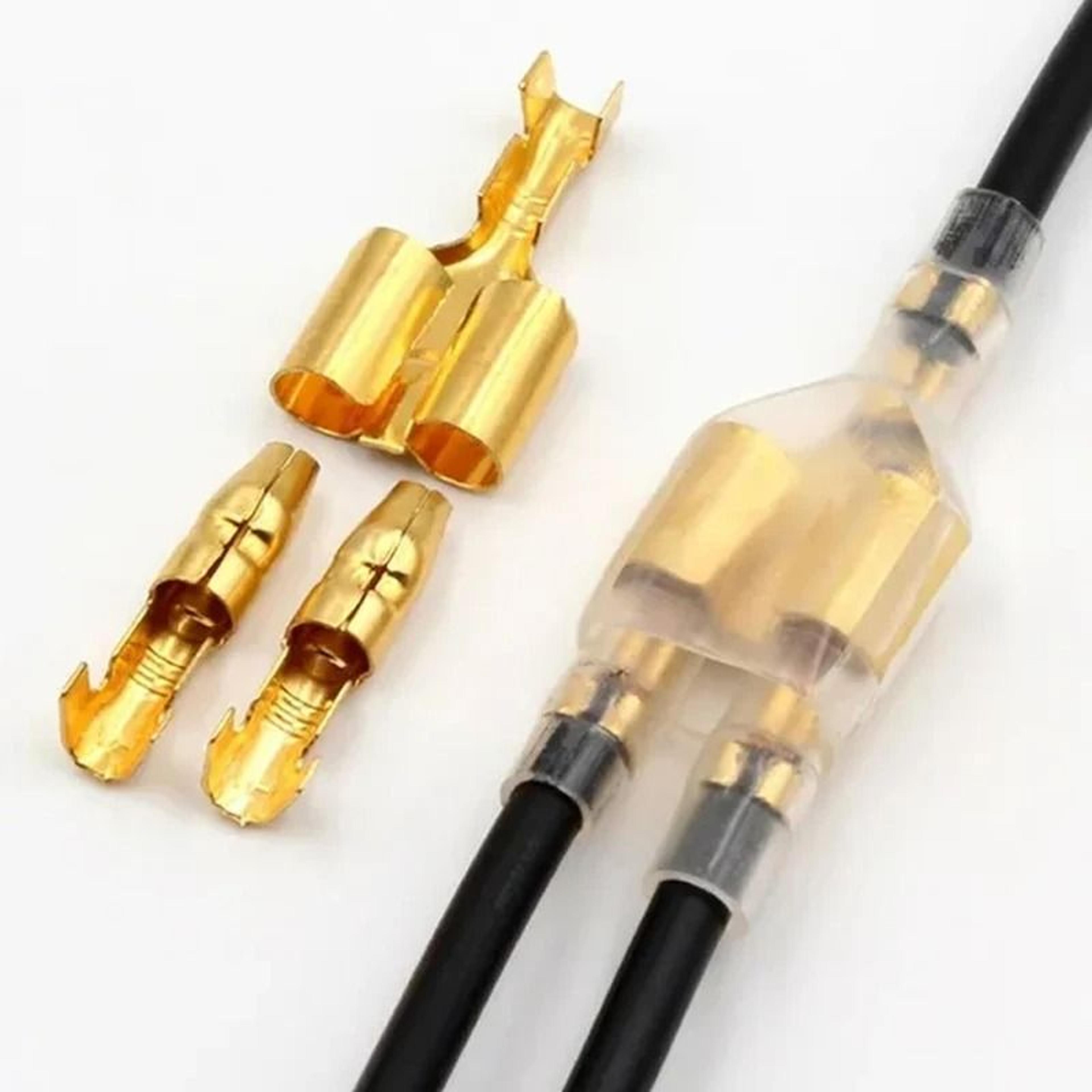 4.0mm bullet crimp terminal kit automotive wire connector male & female splice set with insulated sheaths
