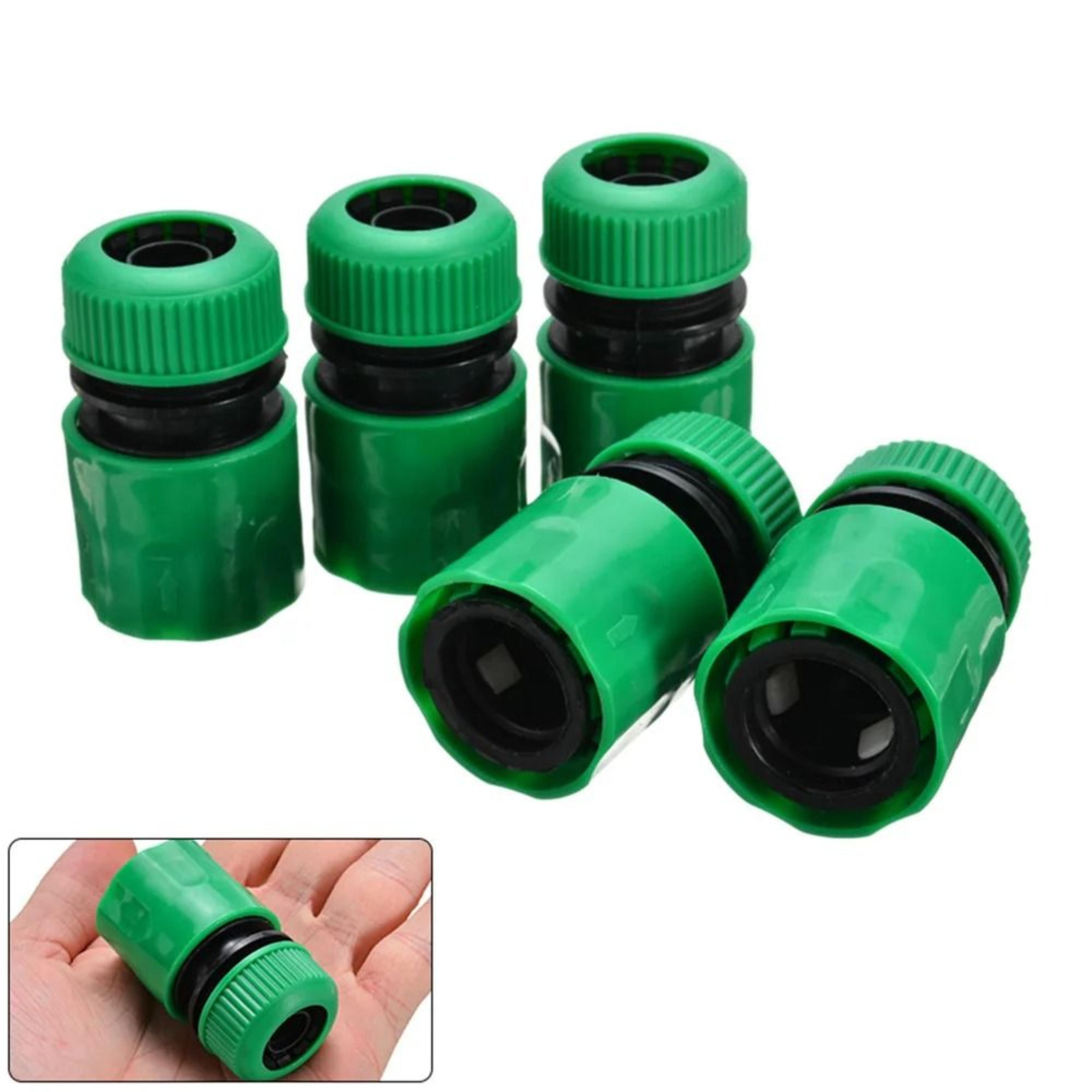 5 pcs 1/2" garden hose quick coupling connector set plastic pipe joint adapter for wash & irrigation