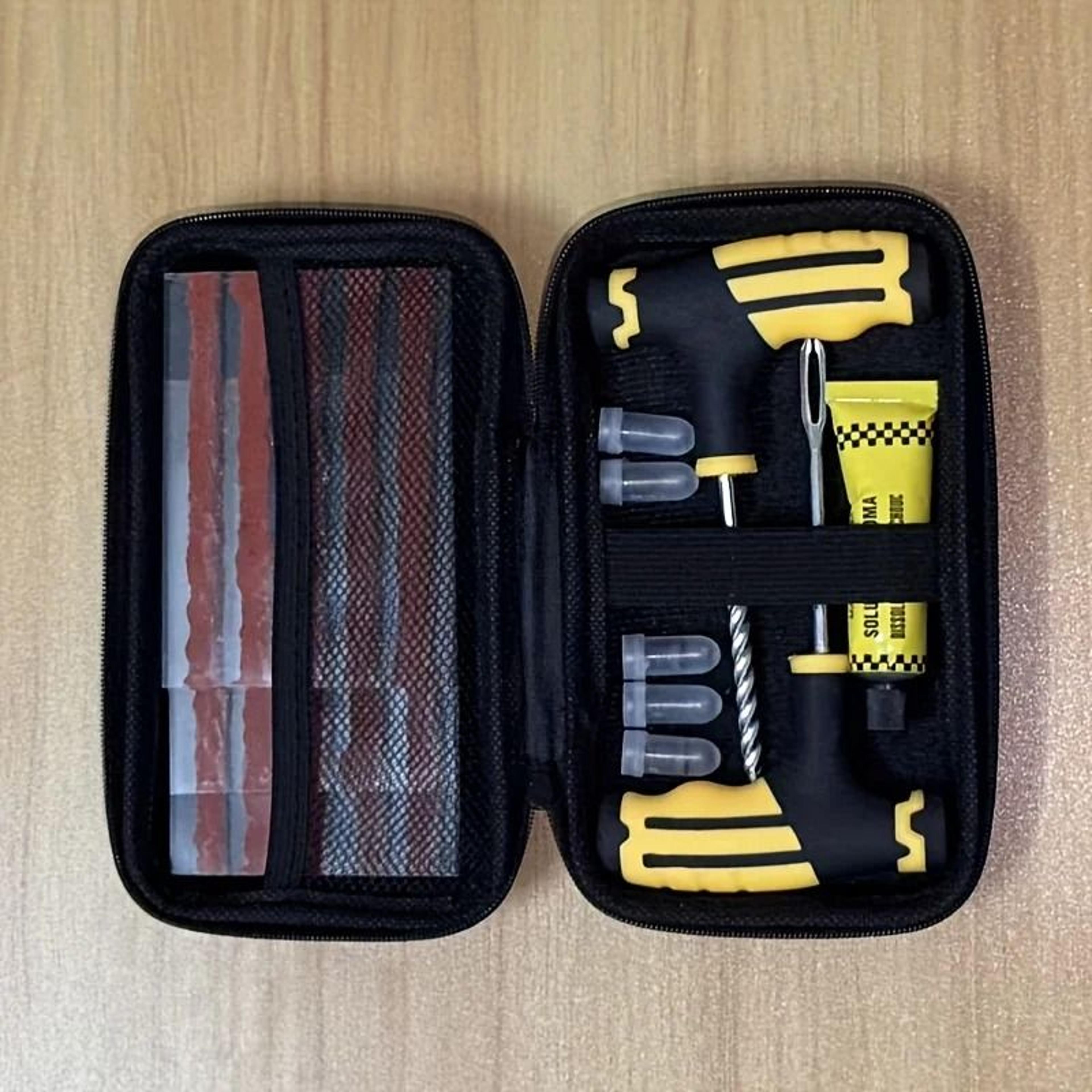 universal emergency vacuum tire repair kit portable puncture repair rubber plugs for car, motorcycle, truck & suv