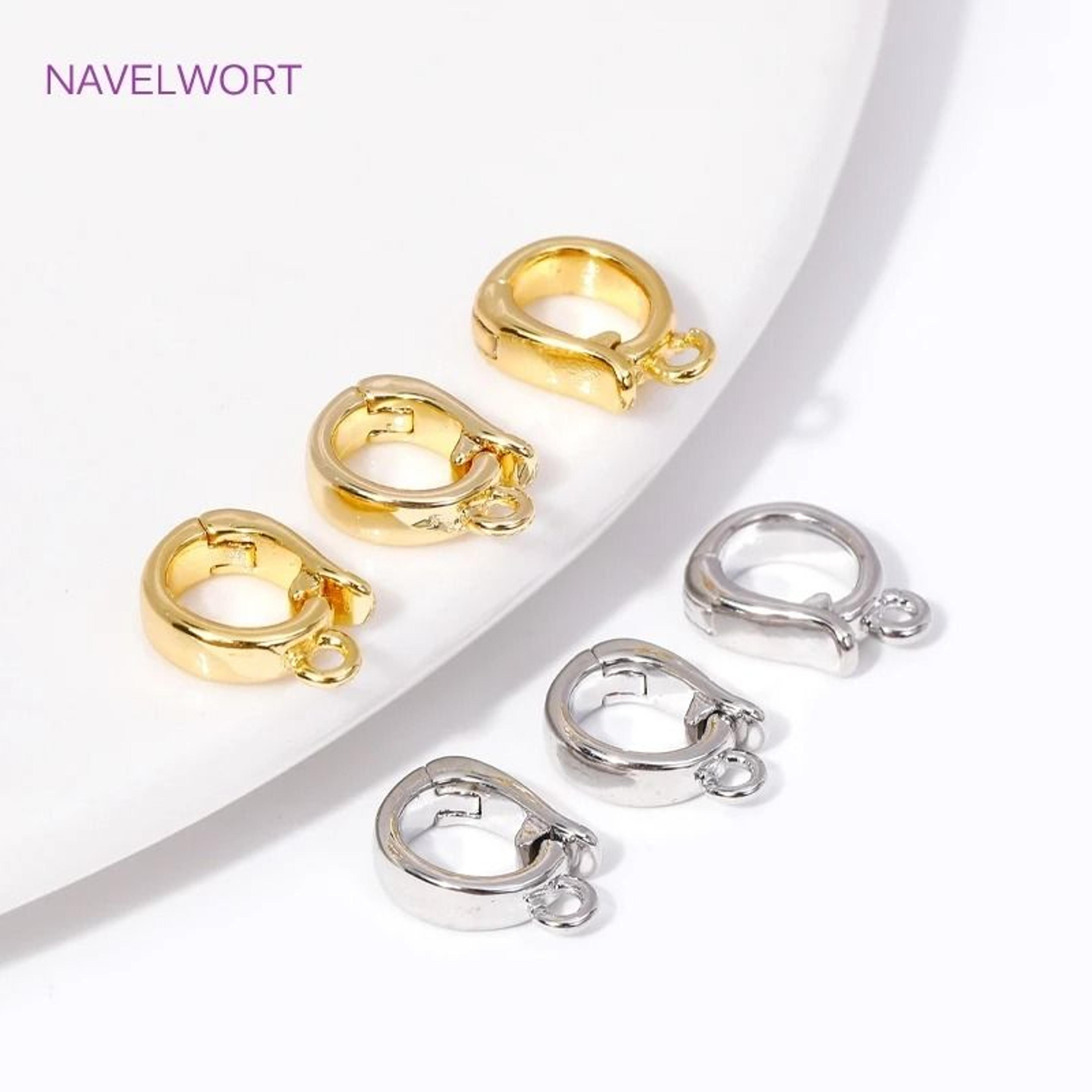 18k gold plated hinged necklace enhancer bail clasp connector for pendant diy jewelry making