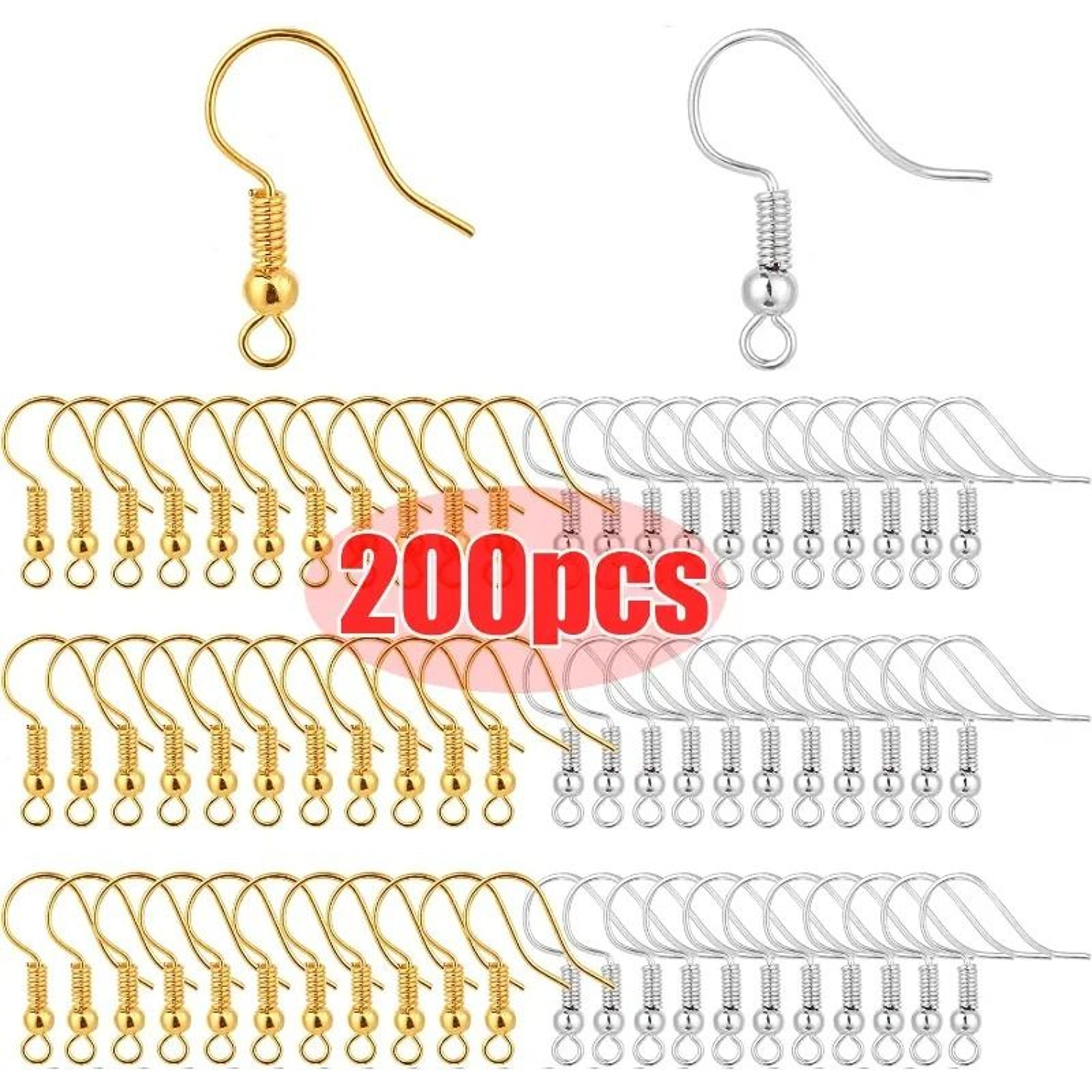 100/200pcs stainless steel hypoallergenic earring hooks earwire clasps for diy jewelry making supplies