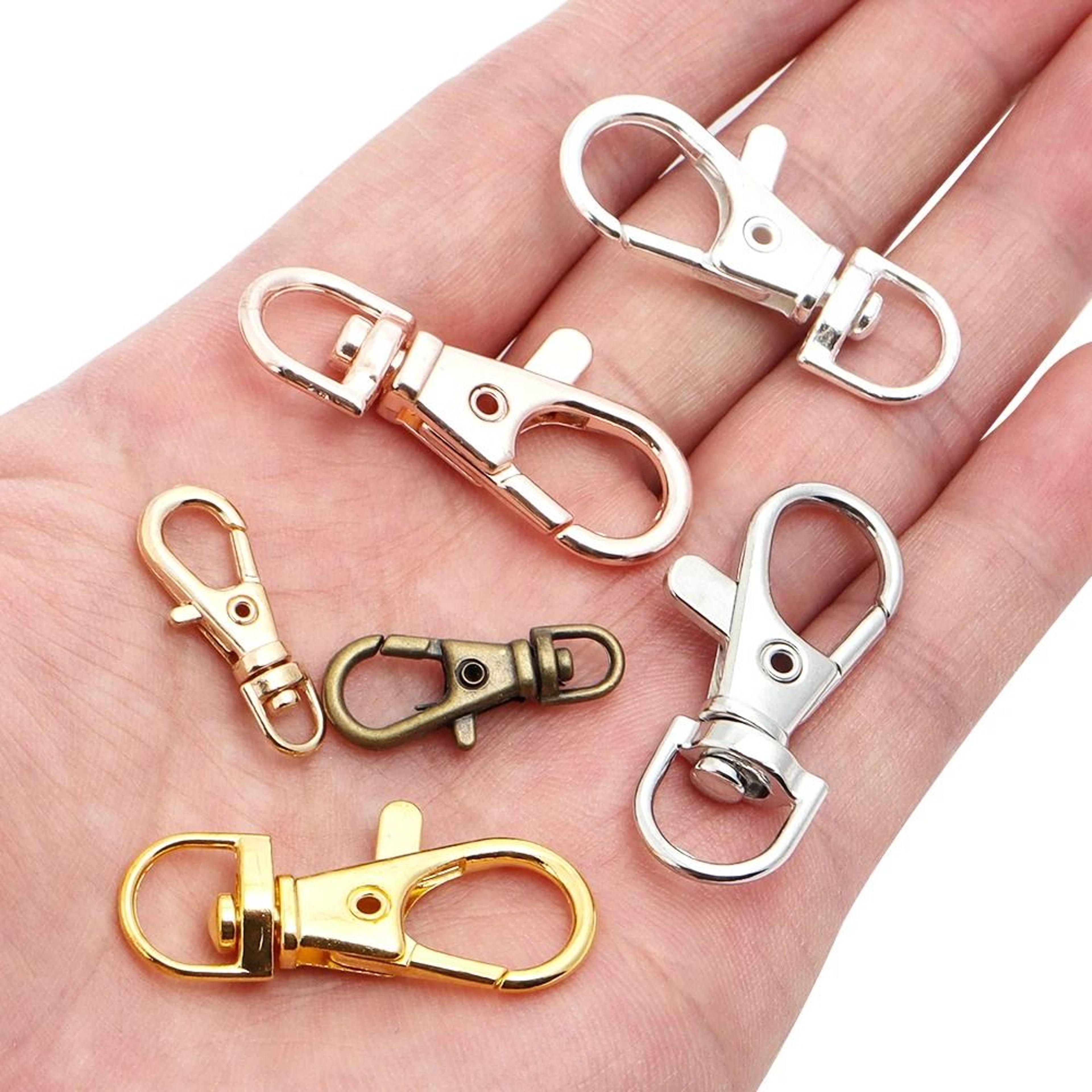 10pcs swivel lobster clasp snap hooks with split key rings for diy keychains