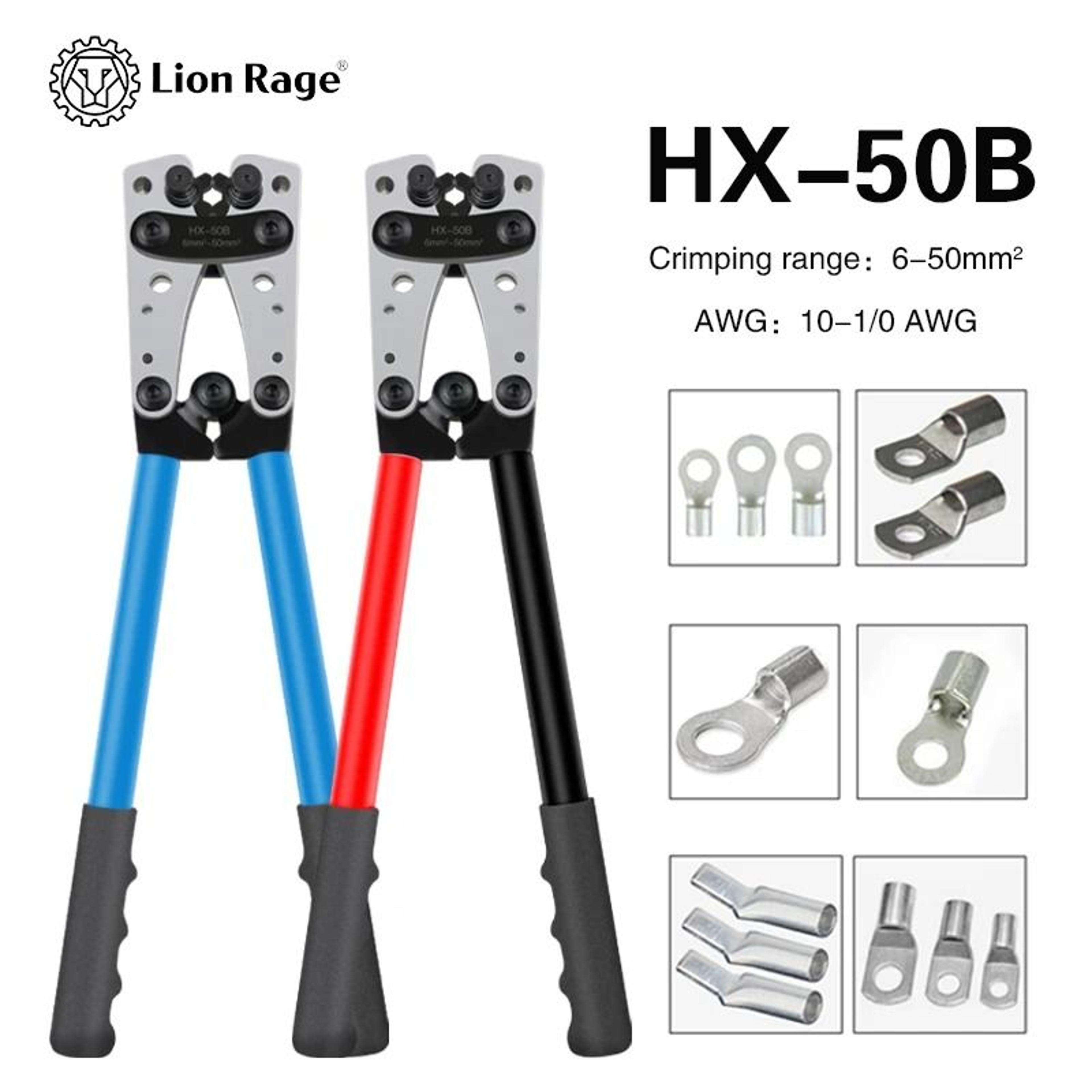 hx-50b hex tube terminal crimping pliers heavy duty cable lug crimper tool