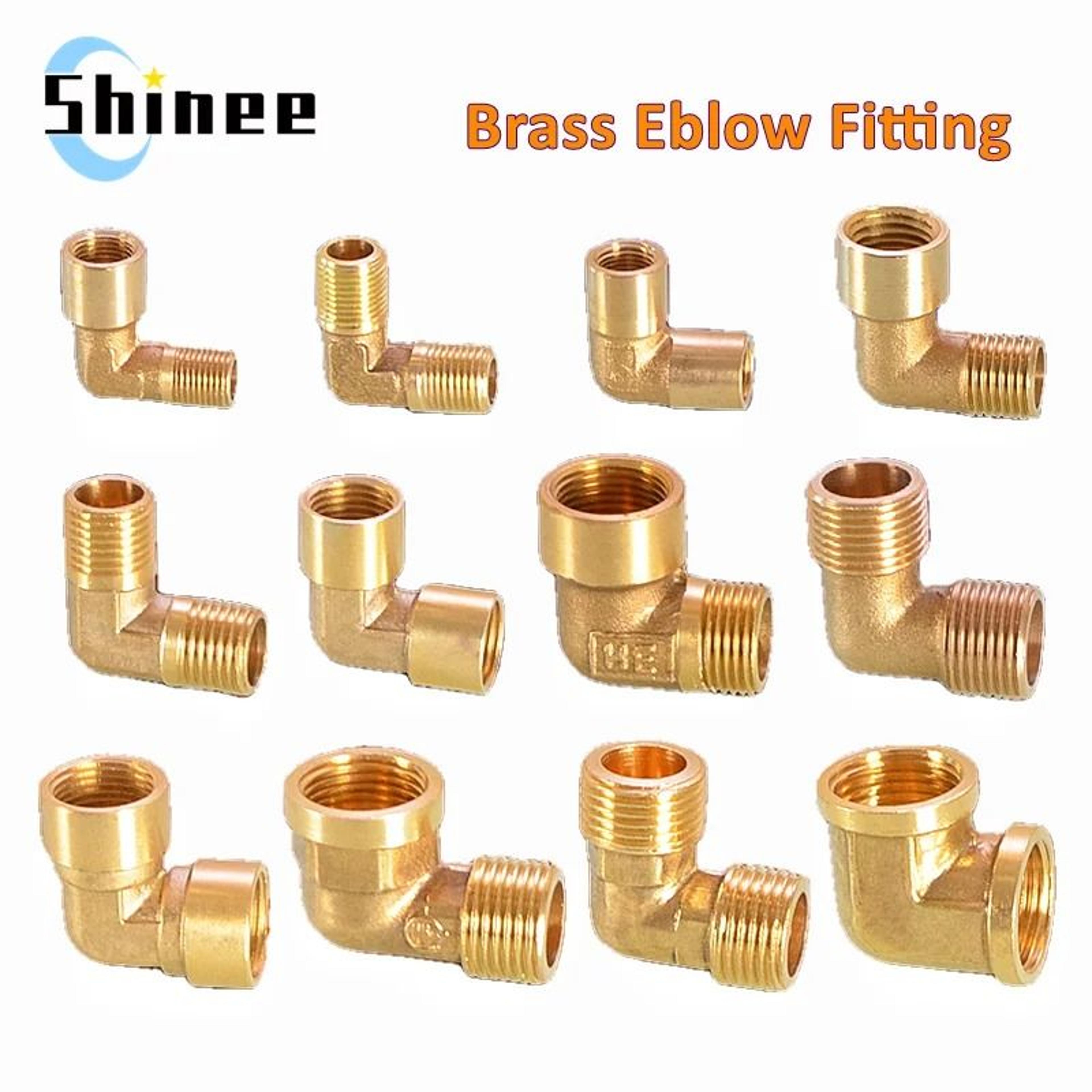 90 degree brass elbow pipe fitting female x male thread connector coupler adapter