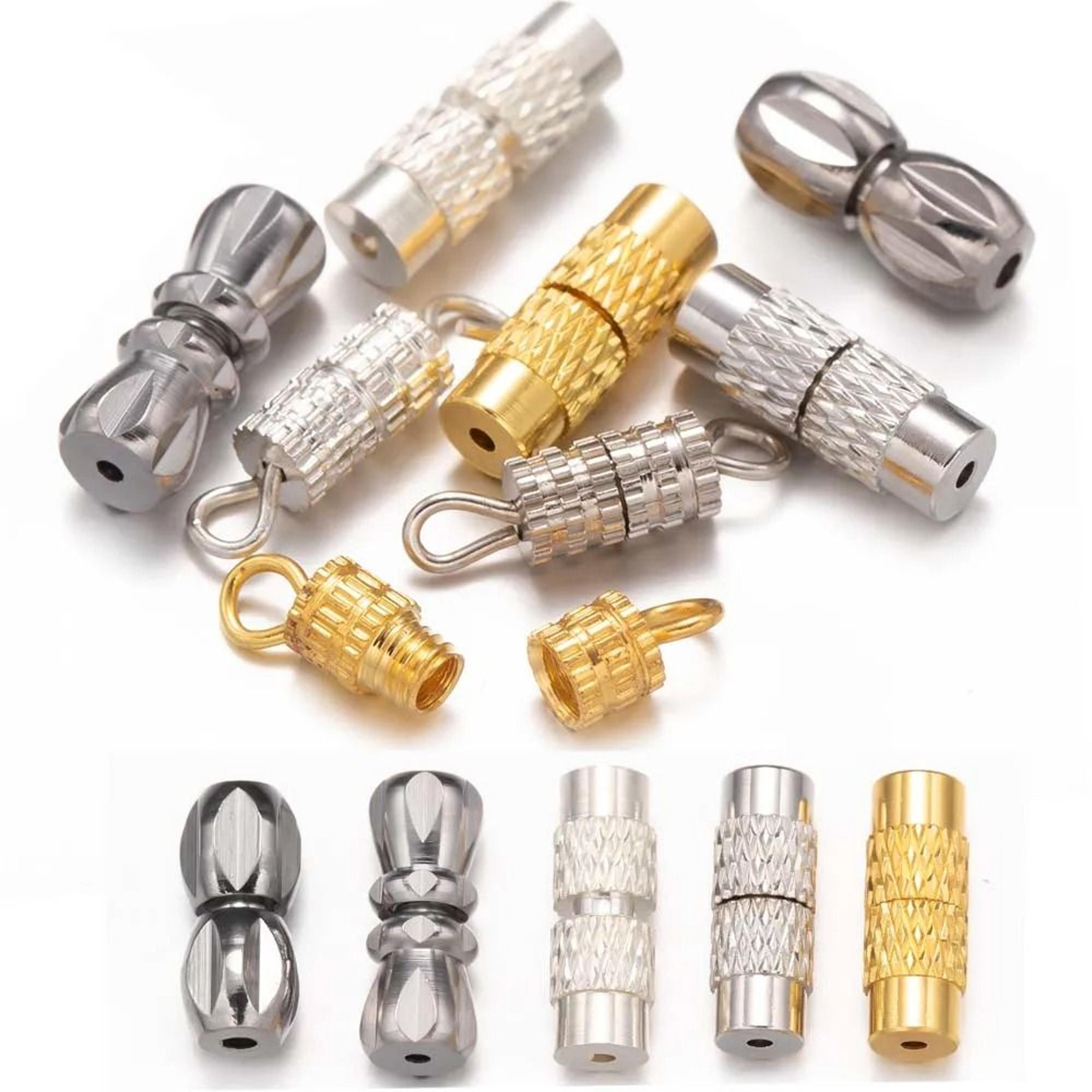 20pcs brass screw barrel clasps threaded lock connectors for diy jewelry