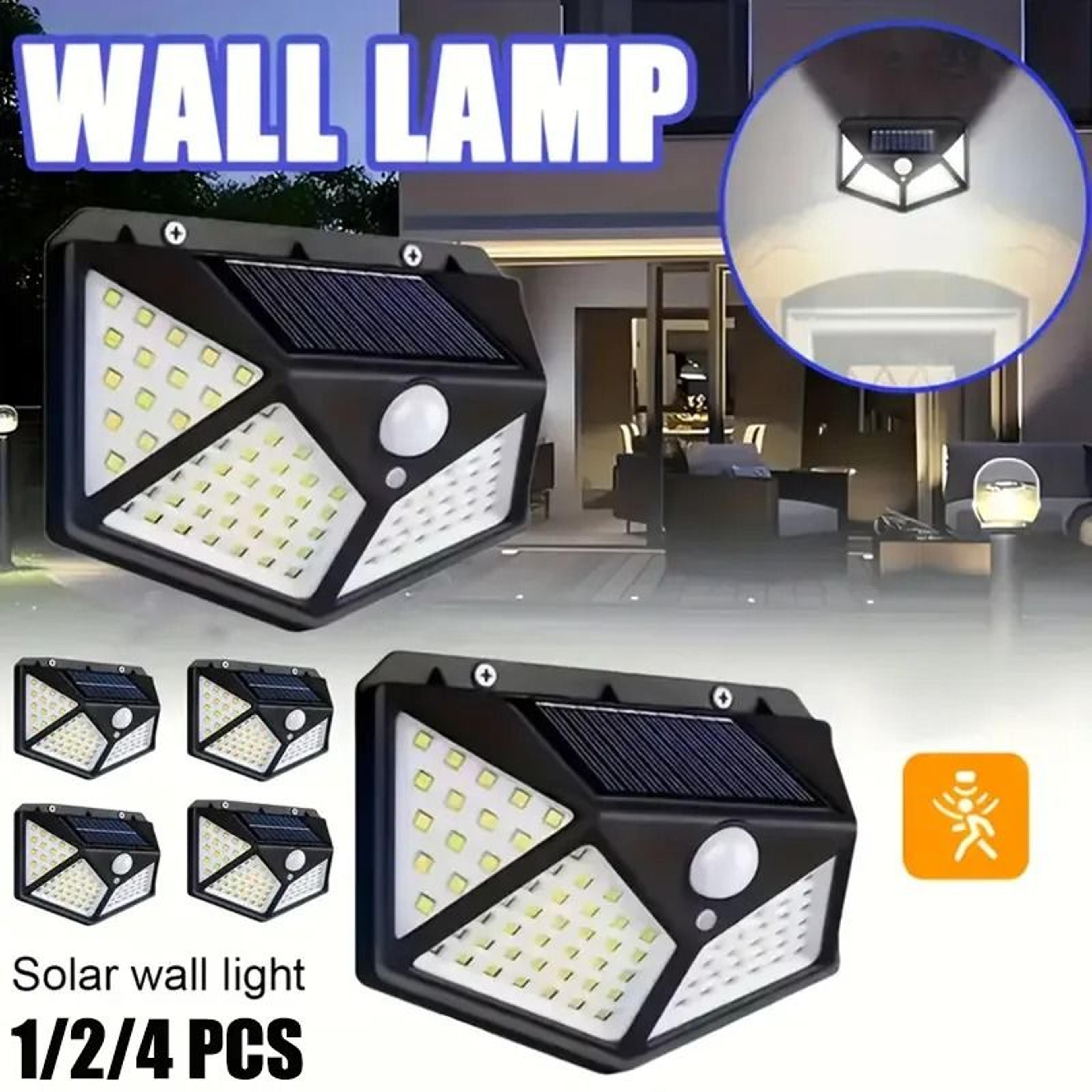 100 led outdoor solar patio wall light waterproof exterior garden fence decor