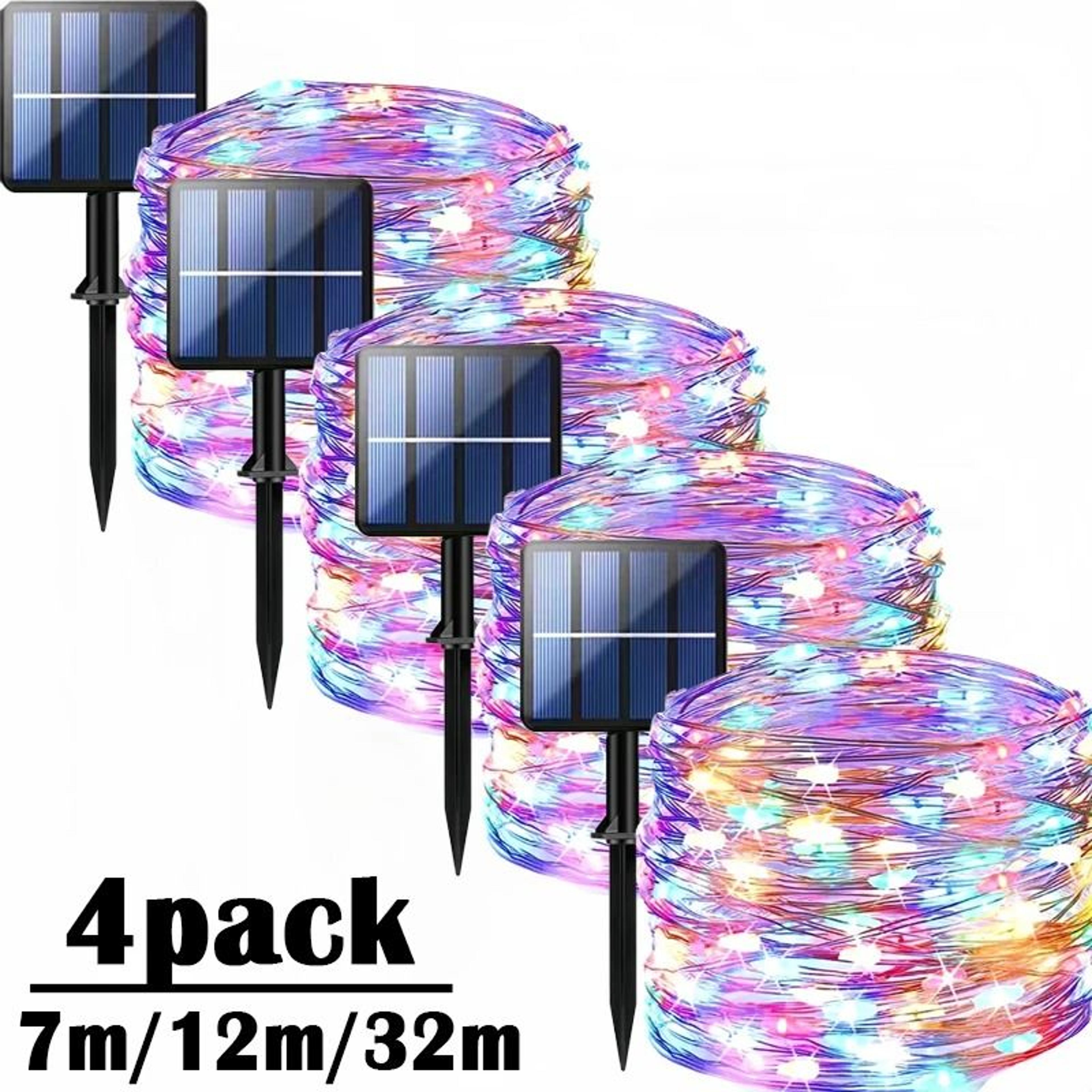 solar powered fairy lights outdoor waterproof led string lights 8 modes decor