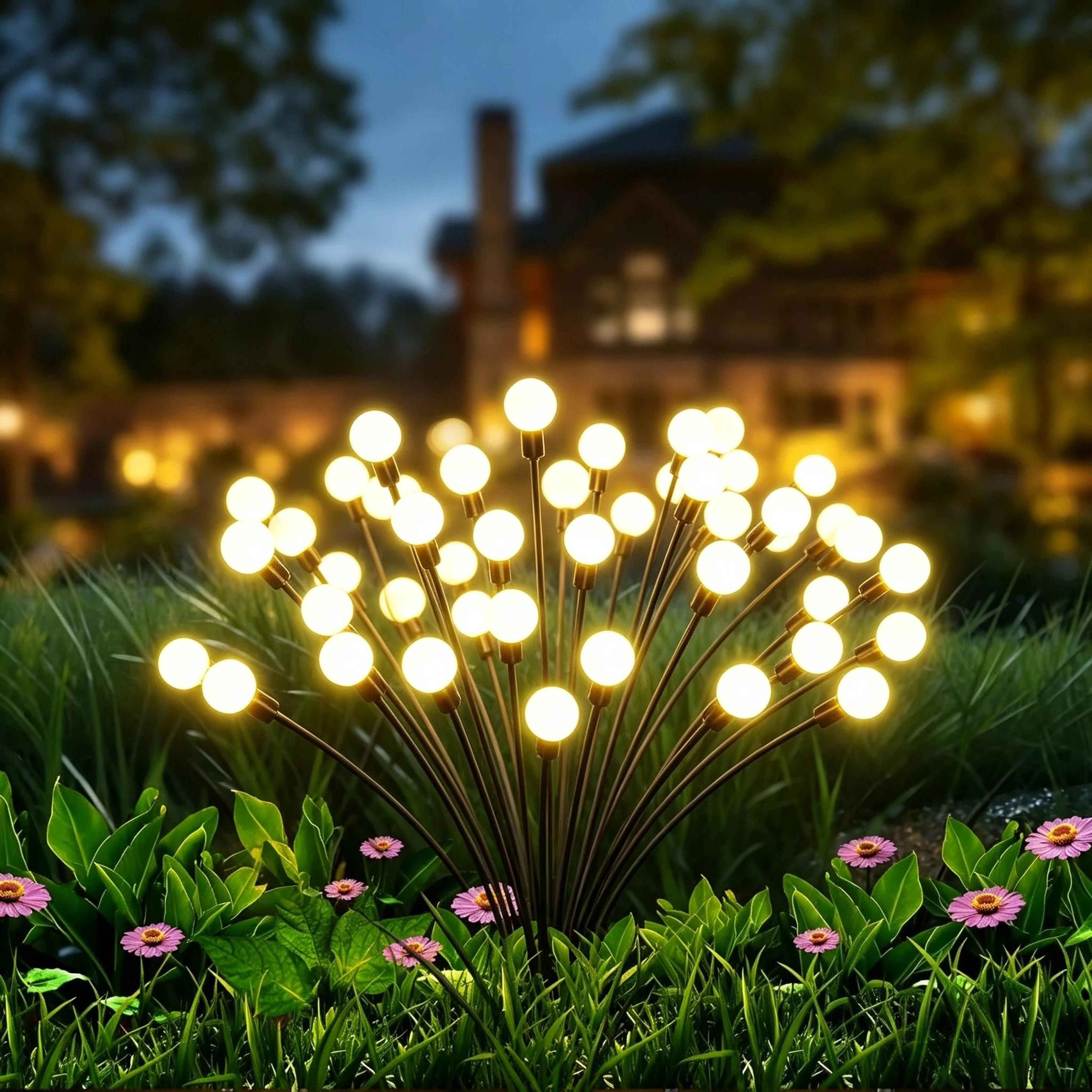 10 led solar firefly garden lights outdoor waterproof swaying landscape lamps